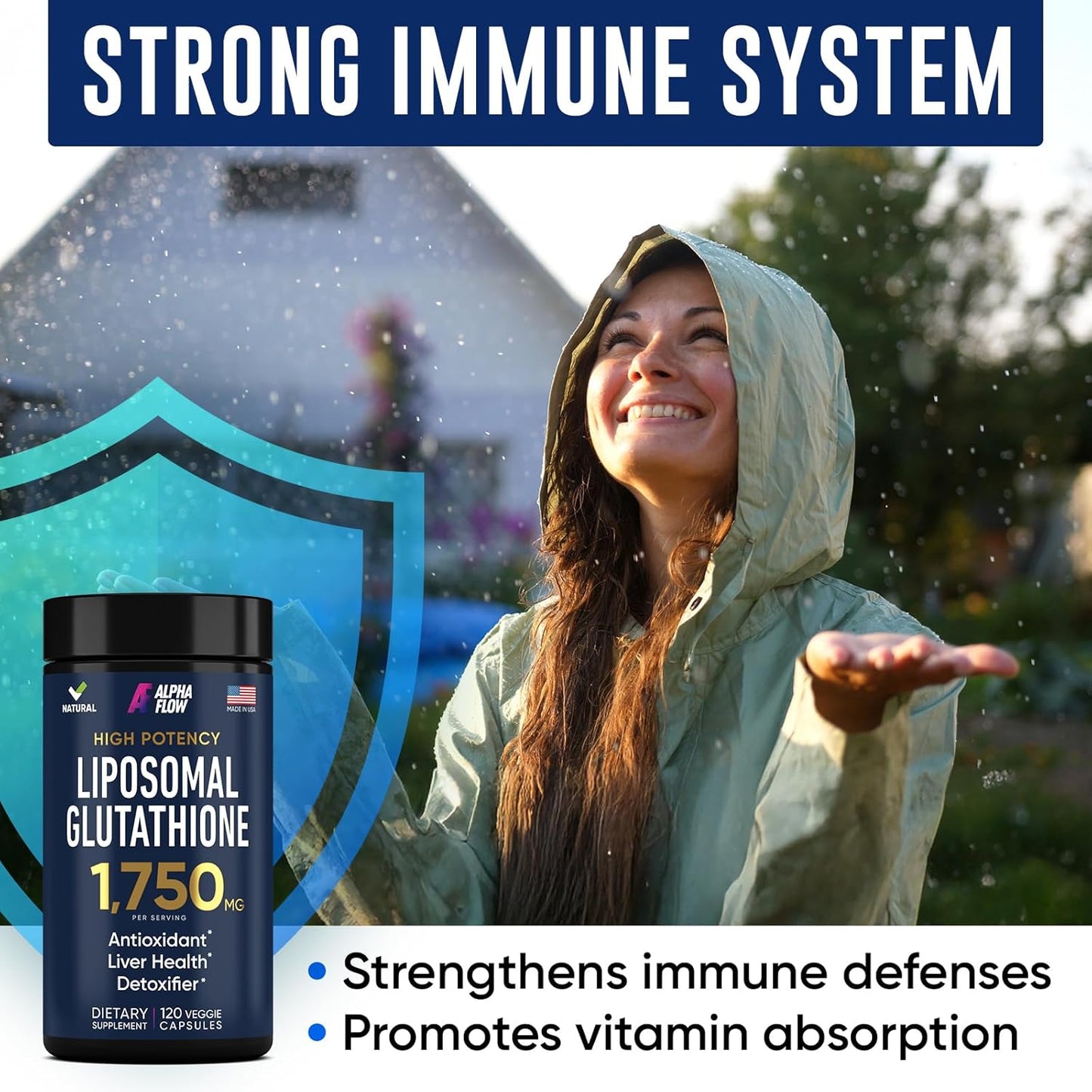 Alpha Flow Liposomal Glutathione and Chlorophyll Bundle - High-Strength Antioxidant and Immune Support for Energy and Wellness