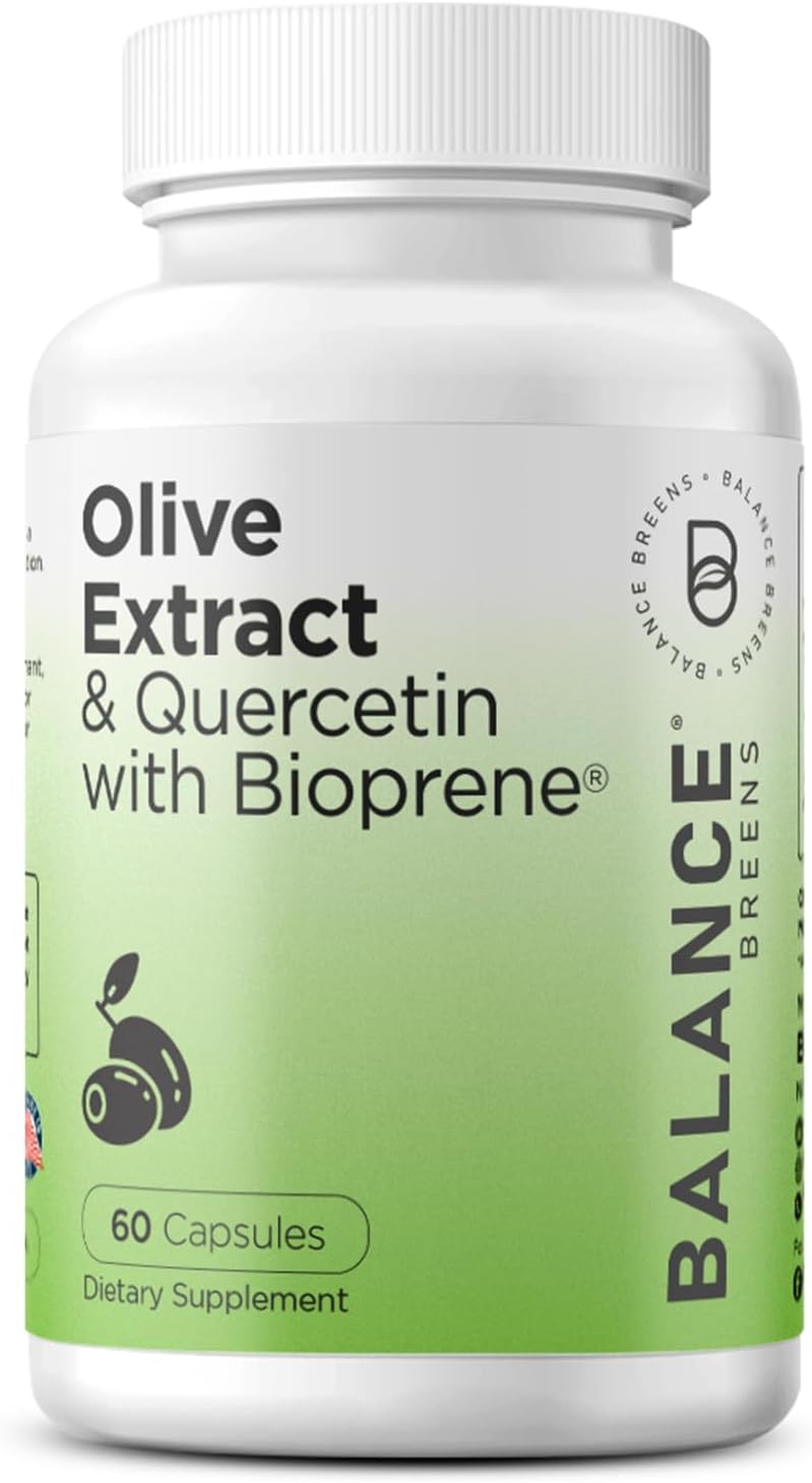 Alpha GPC Choline Supplement 600mg with Immunity-Boosting Olive Leaf Extract and Quercetin 400mg - Enhanced with Bioperine Black Pepper Extract