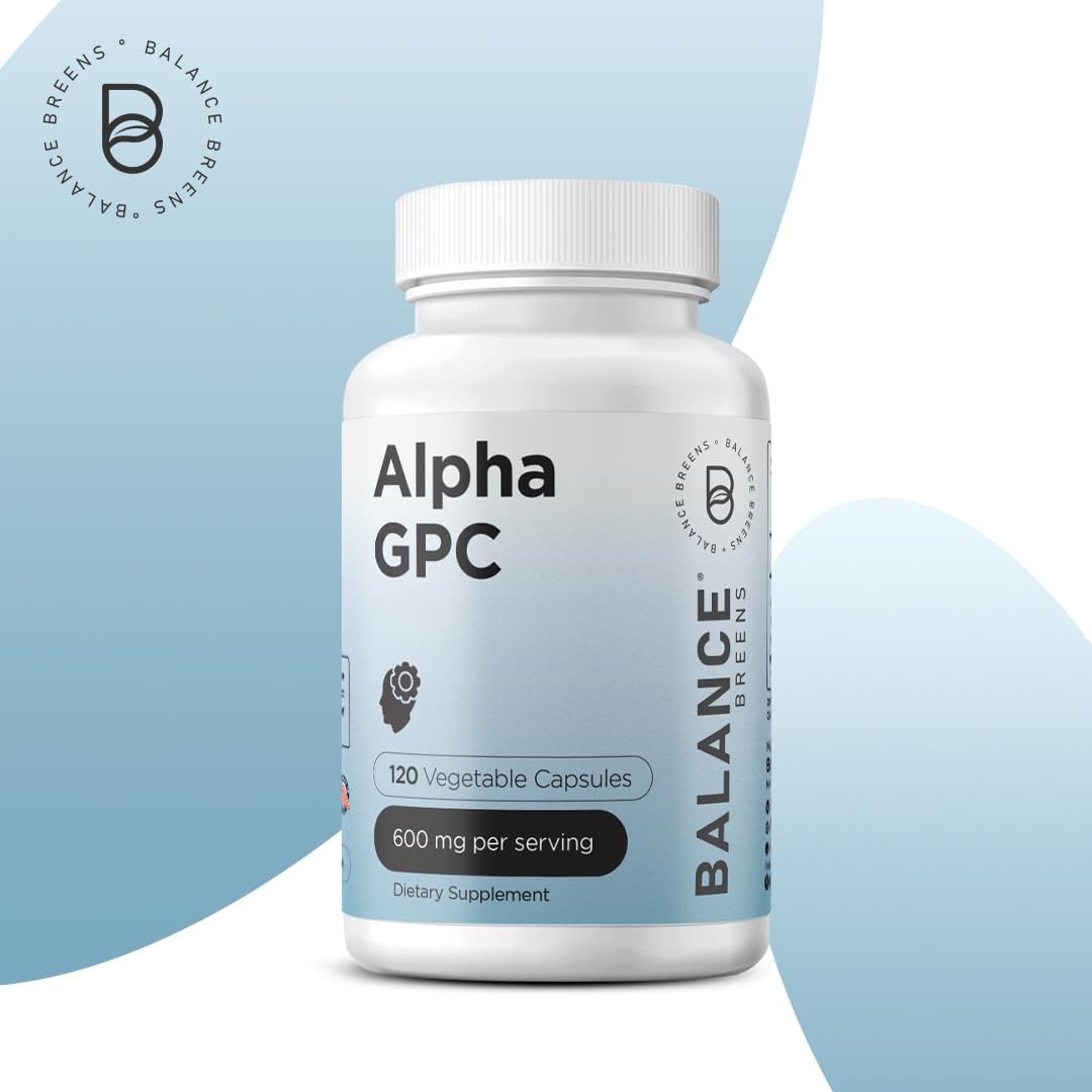 Alpha GPC Choline Supplement 600mg with Immunity-Boosting Olive Leaf Extract and Quercetin 400mg - Enhanced with Bioperine Black Pepper Extract