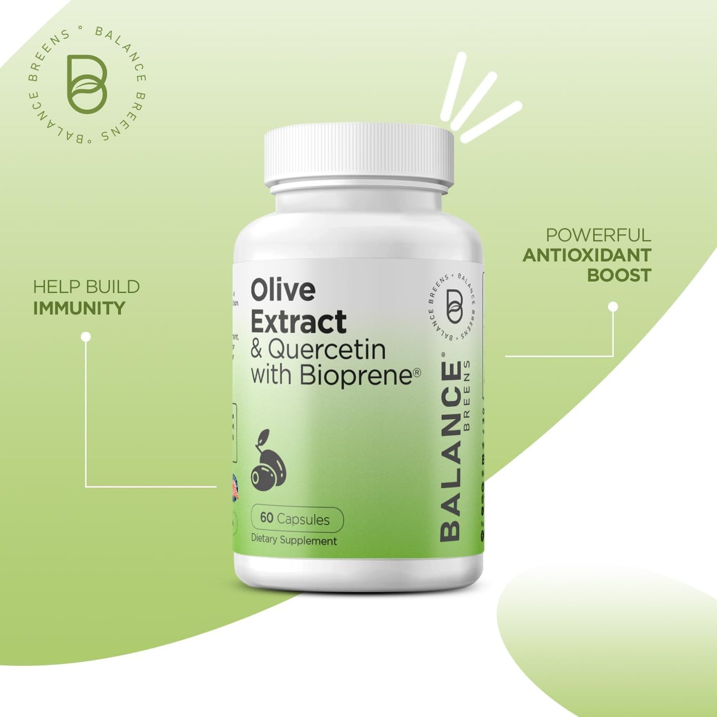 Alpha GPC Choline Supplement 600mg with Immunity-Boosting Olive Leaf Extract and Quercetin 400mg - Enhanced with Bioperine Black Pepper Extract