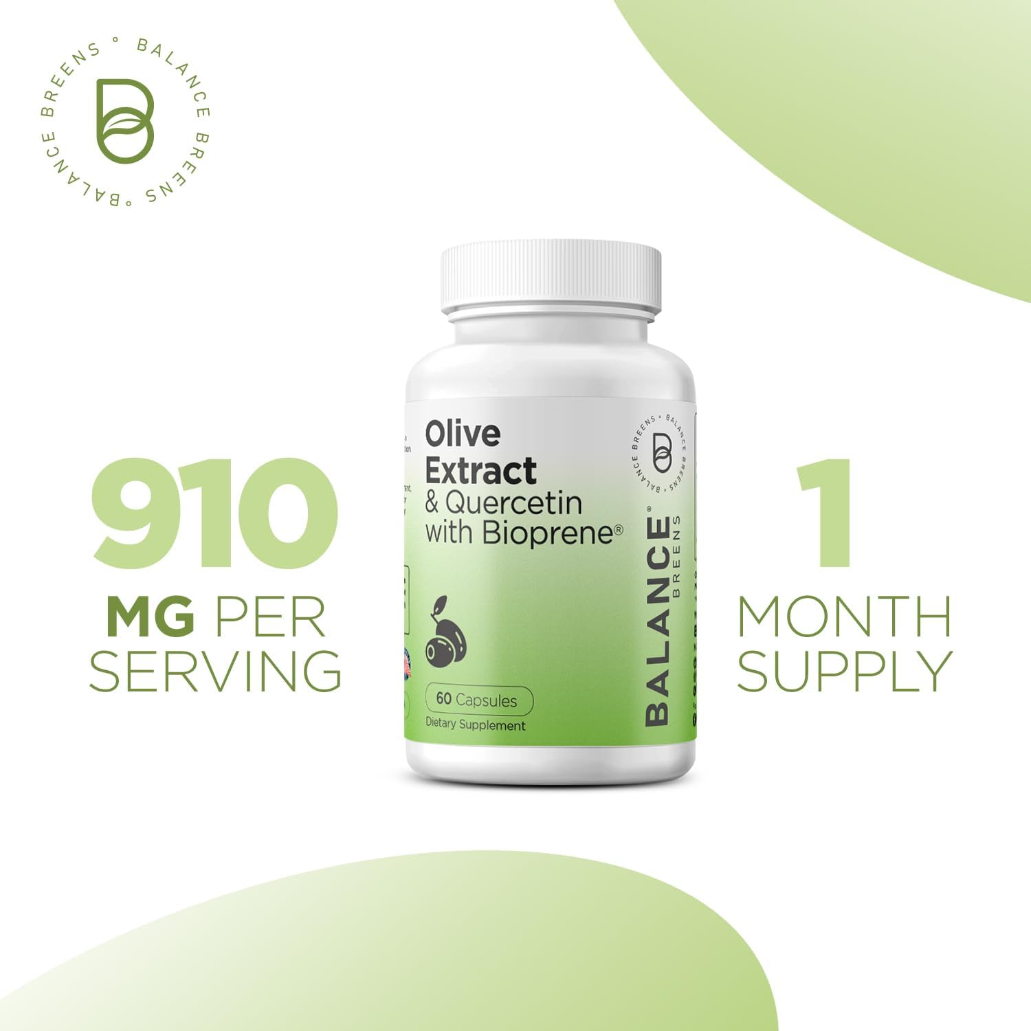 Alpha GPC Choline Supplement 600mg with Immunity-Boosting Olive Leaf Extract and Quercetin 400mg - Enhanced with Bioperine Black Pepper Extract