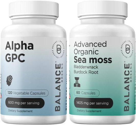 Alpha GPC Choline Supplement + Irish Sea Moss Combo - Balancebreens Balance Breens 600mg Formula