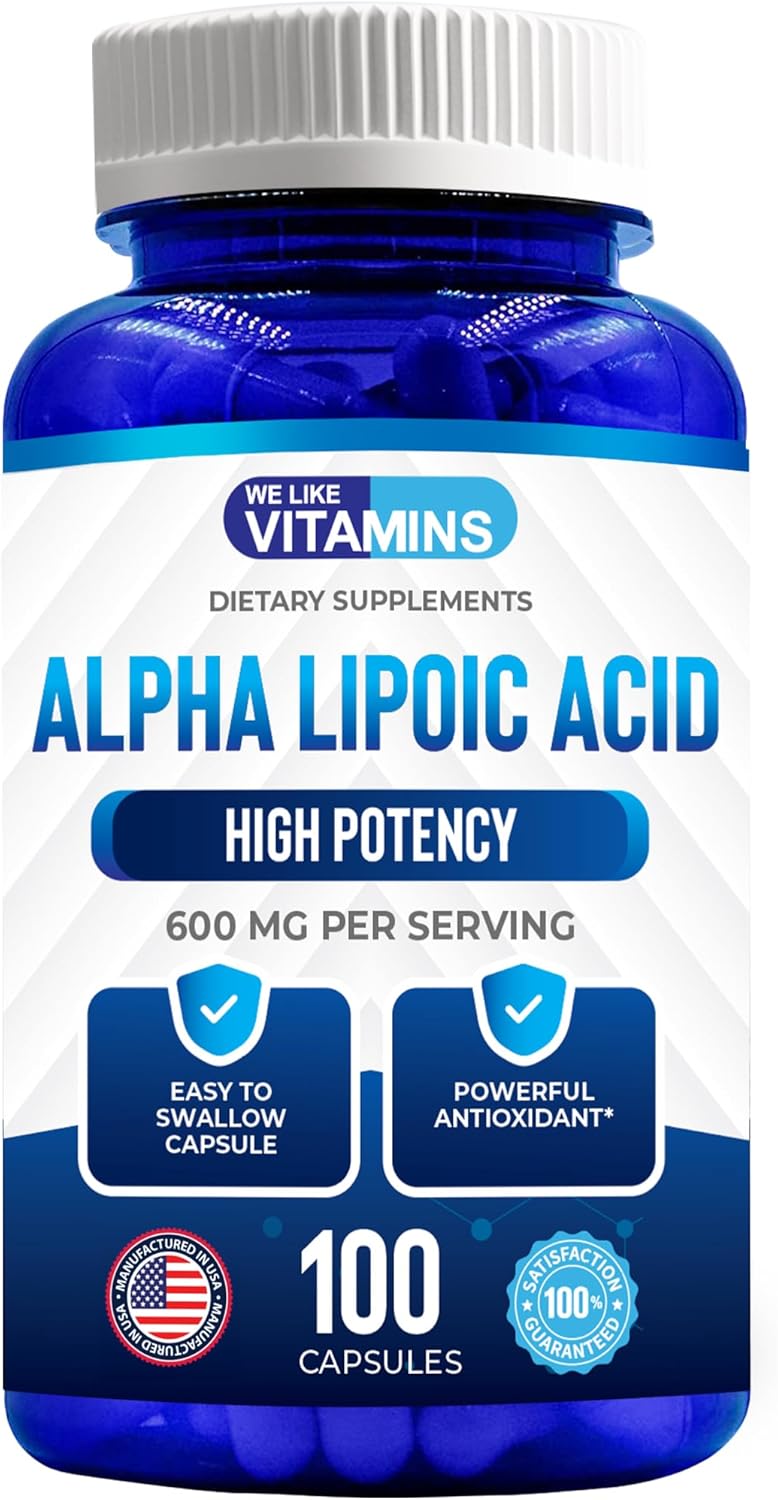 Alpha Lipoic Acid 600mg Capsules - 100 Servings for Joint and Antioxidant Support with Free Radical Protection