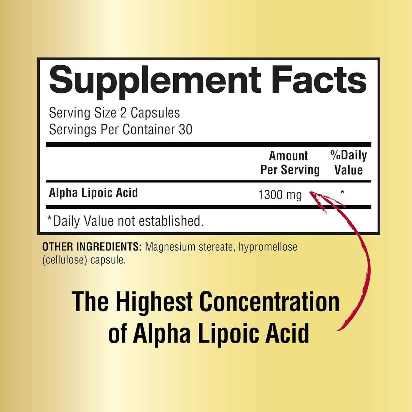 Alpha Lipoic Acid Capsules 1300mg - 30 Servings - Antioxidant Support for Overall Health by Happi Mi Nutrition