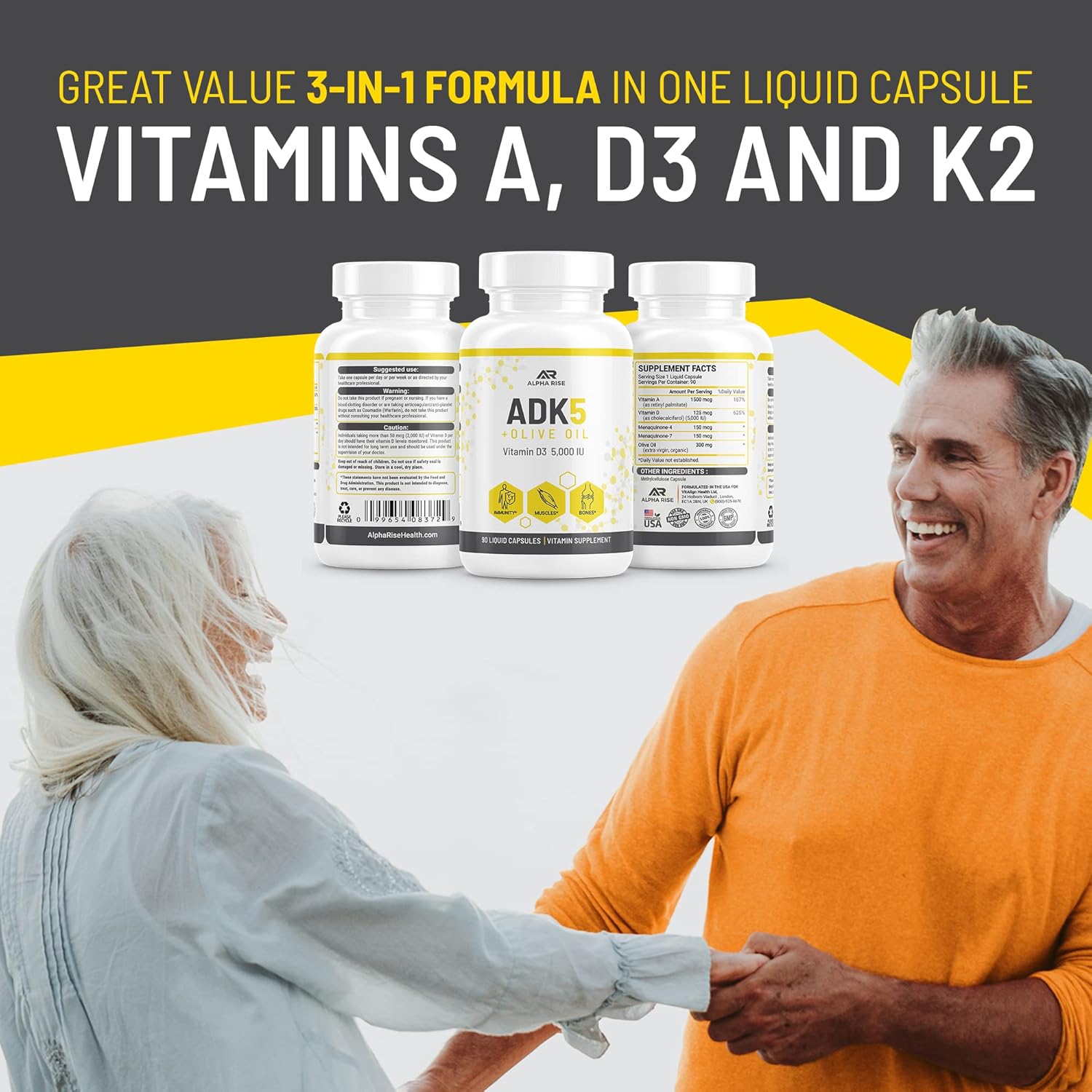 Alpha Rise ADK 5 and ADK 10 Vitamin Supplements for Enhanced Health and Immunity