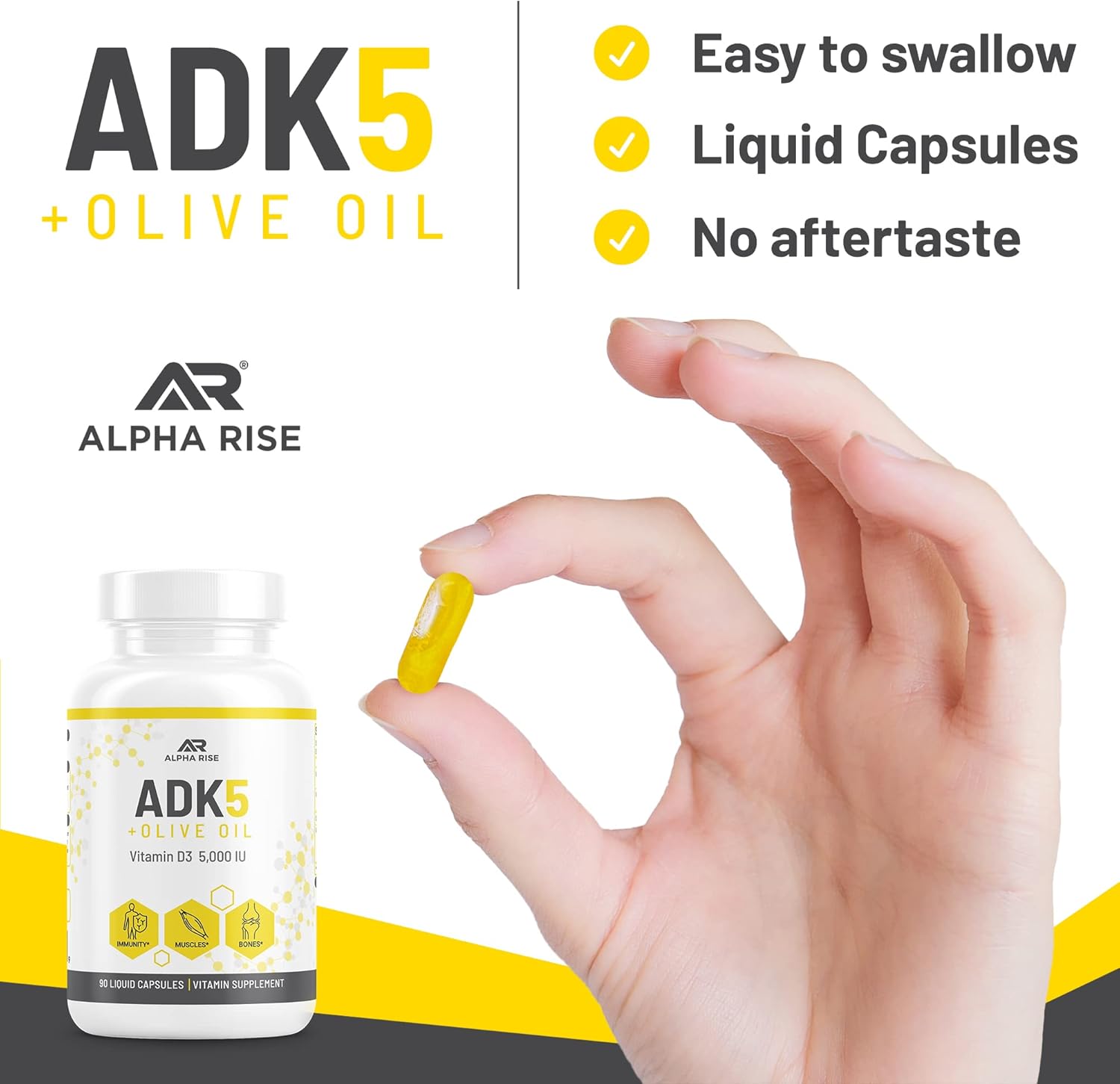 Alpha Rise ADK 5 and ADK 10 Vitamin Supplements for Enhanced Health and Immunity