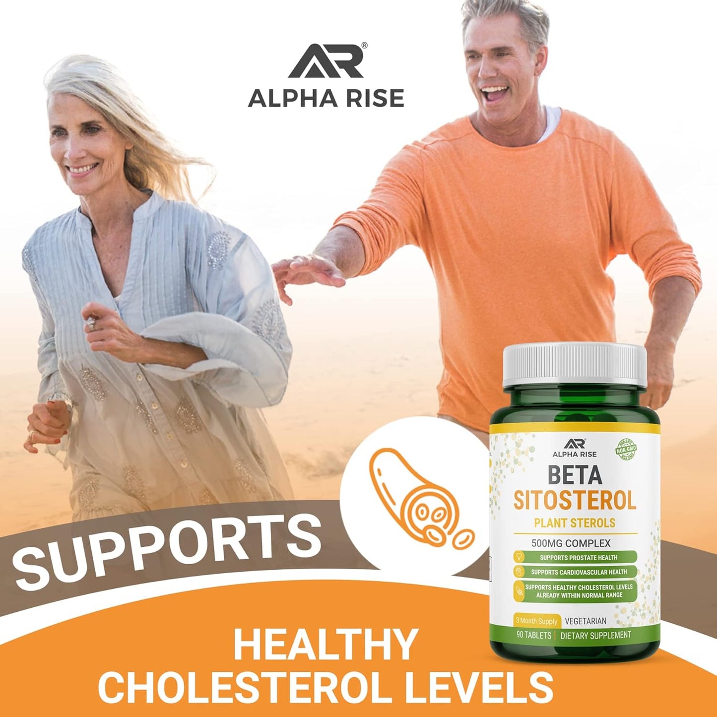 Alpha Rise ADK 5 Vitamin Supplement with Beta Sitosterol - Plant Sterol Blend for Natural Support