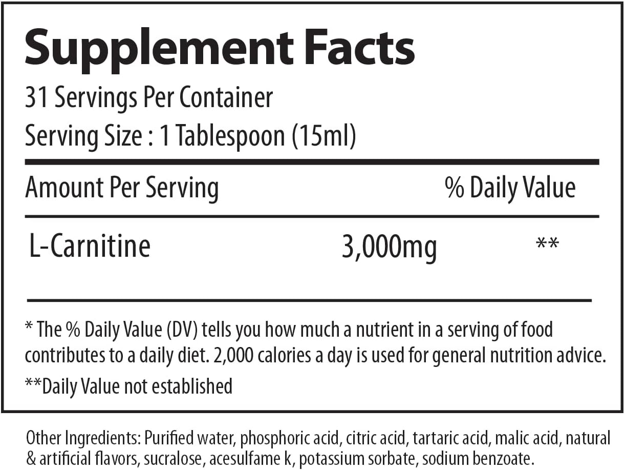 Alpha Supps L-Carnitine Liquid Supplement - 3000 mg | Stimulant-Free Amino Acid | 31 Servings - Sour Gummy Worms Flavor