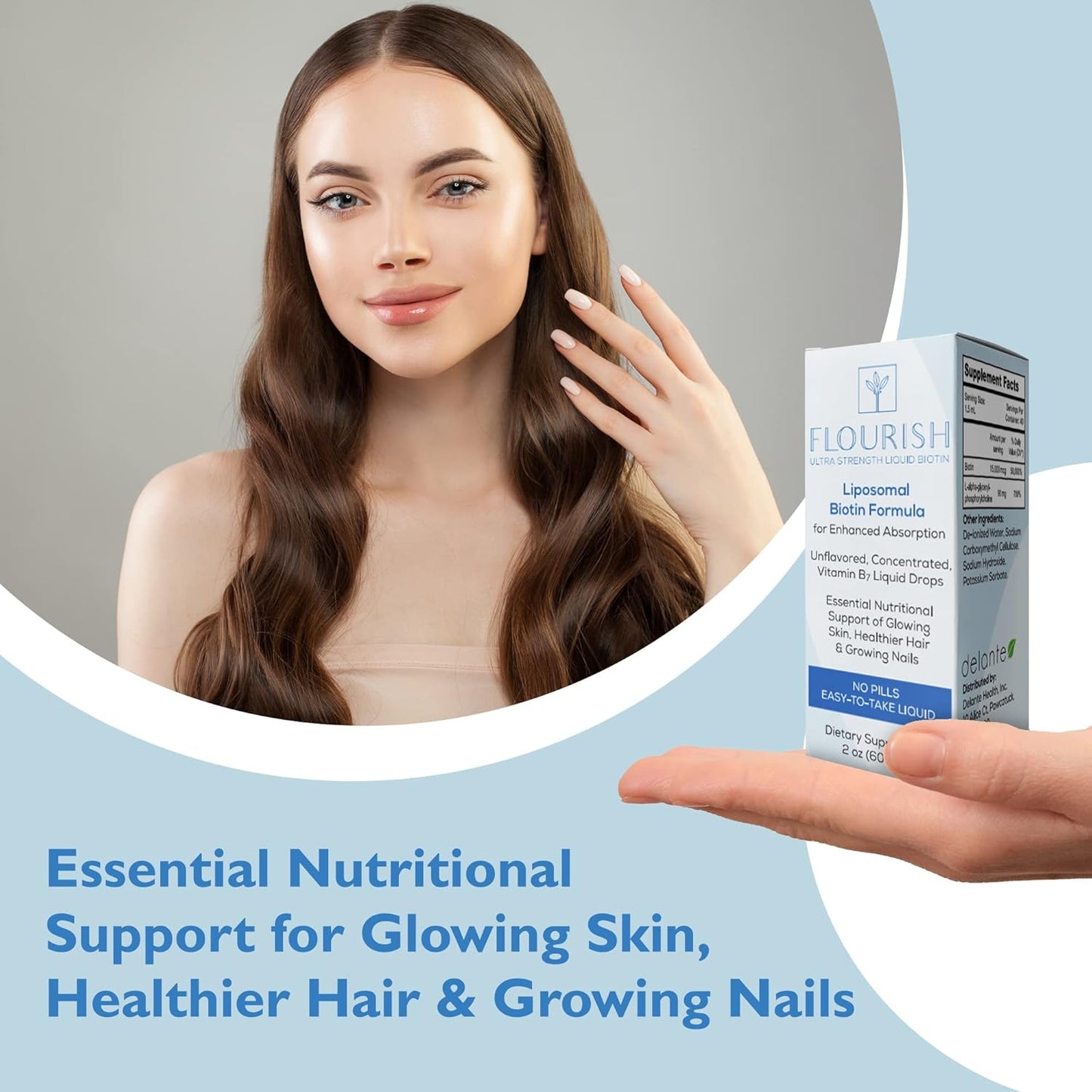 AltMedBrands Solace Nutrition - Ultra-Strength Biotin Liquid Vitamin Supplement for Hair, Skin, and Nails, Unflavored Hair Growth Formula, 15,000 mcg, 2fl oz