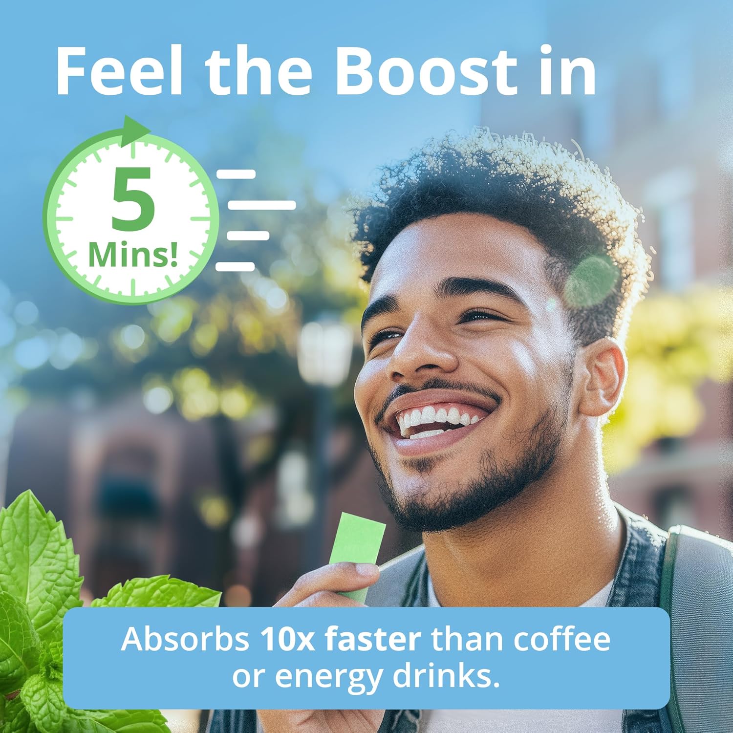 Alto Energy Strips: 80mg Natural Caffeine, 10X Faster Absorption, Minty Flavor - 6 Pack