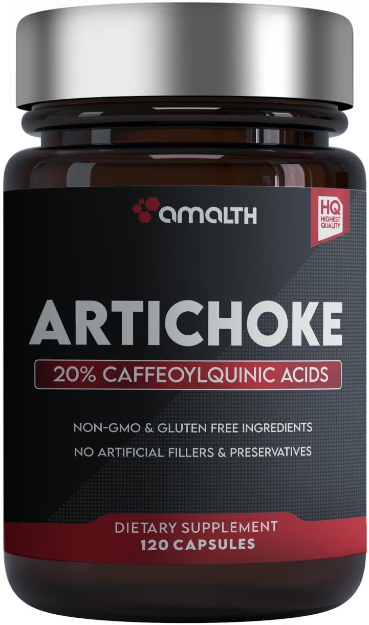 AMALTH Artichoke Leaf Extract Capsules - 90 Count, 20% Caffeoylquinic Acid, Liver & Digestion Support