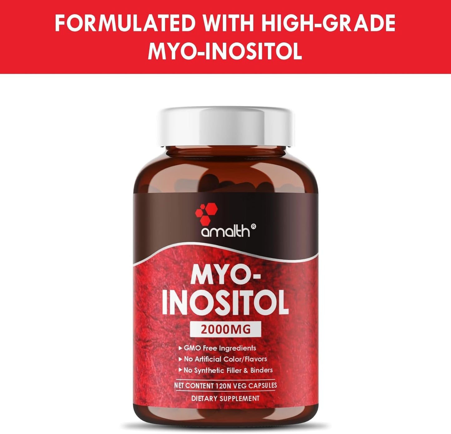 AMALTH Myo-Inositol Capsules for Hormone Balance & Ovarian Health - 120 Capsules