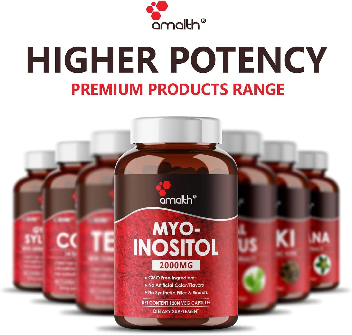 AMALTH Myo-Inositol Capsules for Hormone Balance & Ovarian Health - 120 Capsules