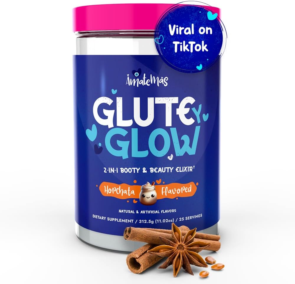 Amatemas Glute & Glow Creatine Elixir for Women - Supports Hair Growth, Strong Nails, and Skin Glow - Horchata Flavor