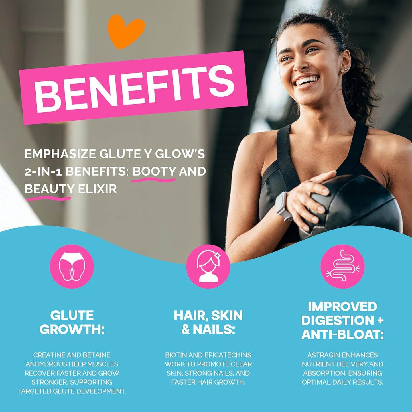 Amatemas Glute & Glow Creatine Elixir for Women - Supports Hair Growth, Strong Nails, and Skin Glow - Horchata Flavor