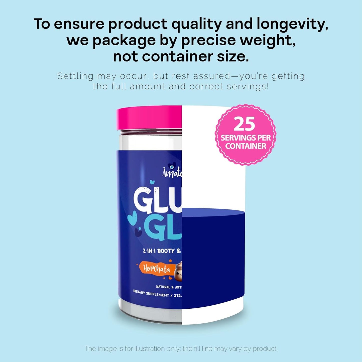 Amatemas Glute & Glow Creatine Elixir for Women - Supports Hair Growth, Strong Nails, and Skin Glow - Horchata Flavor