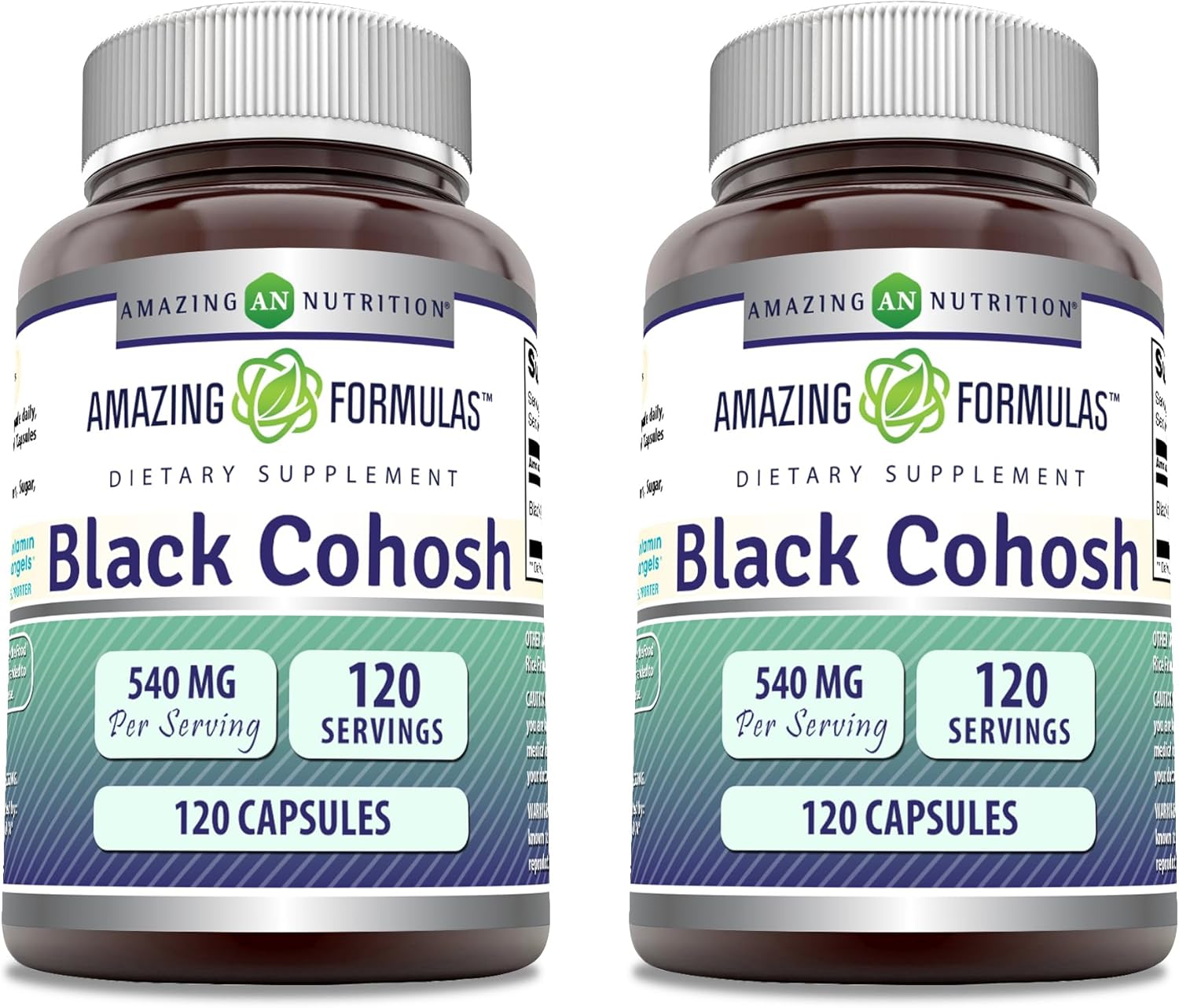 Amazing Nutrition Amazing Formulas Black Cohosh 540mg 120 Capsules - Non-GMO, Gluten Free - Made in USA (2 Pack)