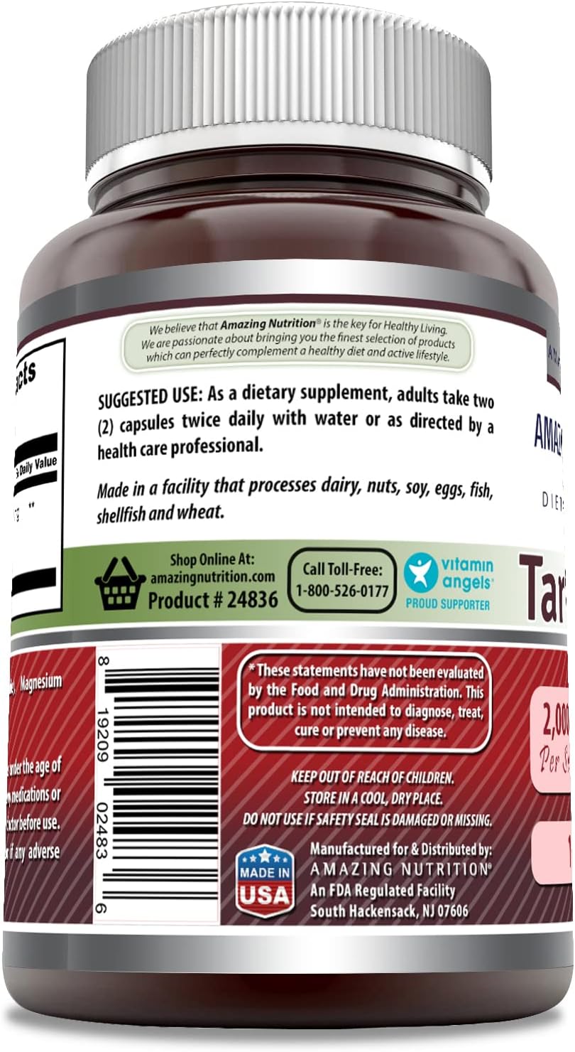 Amazing Nutrition Amazing Formulas Tart Cherry Supplement | 2000mg Capsules | Non-GMO & Gluten Free | Made in USA | 1 Pack, 120 Count