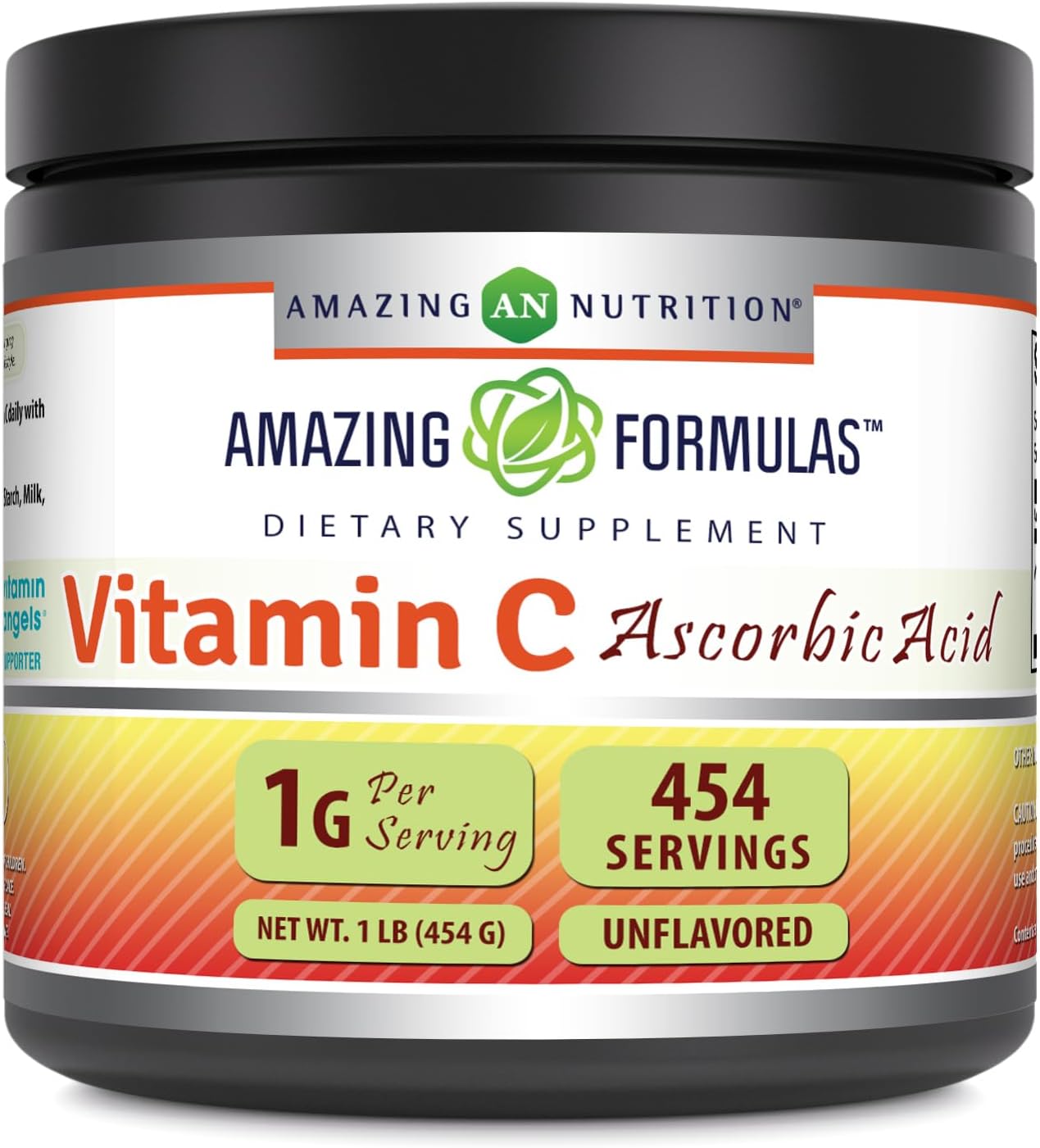 Amazing Nutrition Amazing Formulas Vitamin C Powder Supplement - Non-GMO, Vegan - Immune Function Support - Healthy Aging - Overall Health & Well-Being - 1 Lb