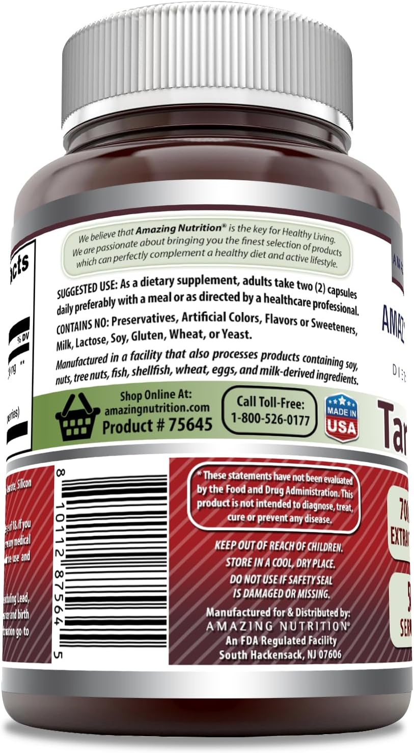 Amazing Nutrition Tart Cherry Extract 7000 Mg Capsules | Non-GMO & Gluten Free | Made in USA | 100 Count