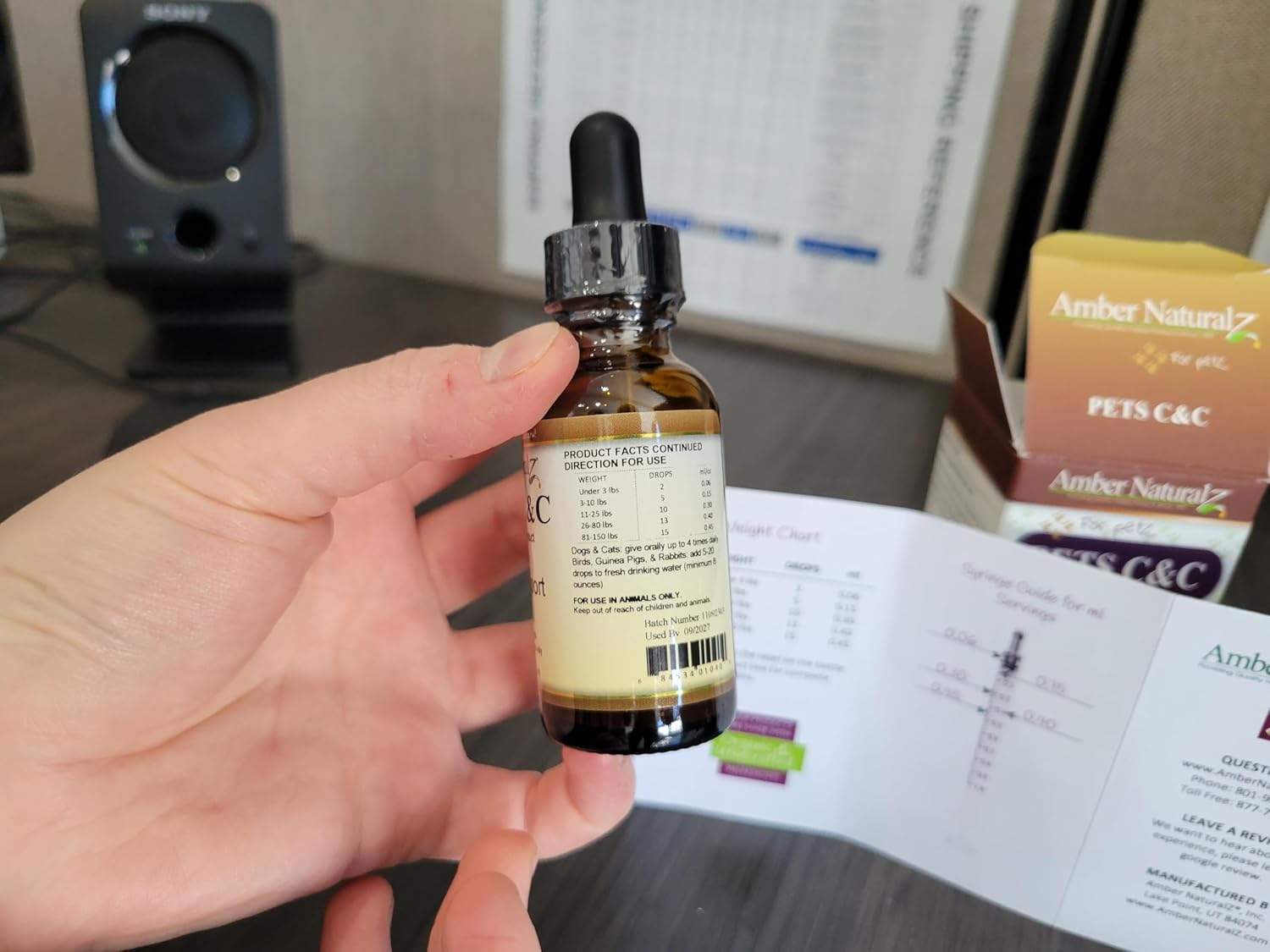 Amber NaturalZ Pet Herbal Supplement for Healthy Sinus - 1oz Glass Bottle - Made in USA - Dogs, Cats, Birds, Guinea Pigs, Rabbits