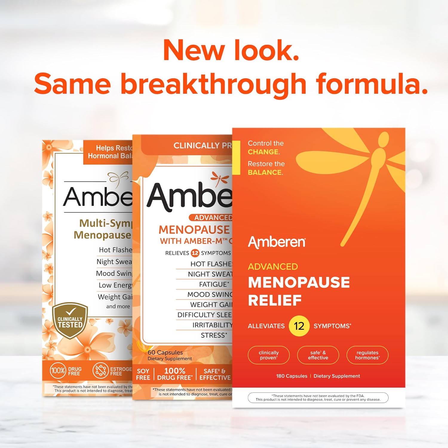 Amberen: Clinically Proven Menopause Relief for 12 Symptoms, 3 Month Supply
