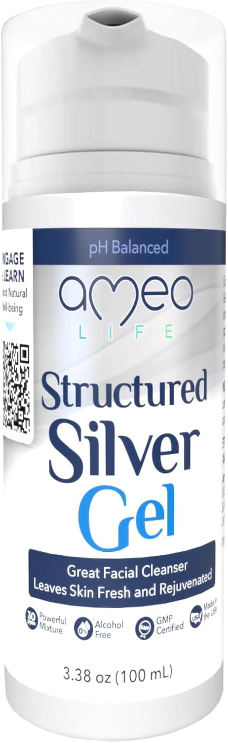 Ameo Life 35 ppm Colloidal Silver Gel - pH Balanced, Extra Strength Silver Gel for Skin Care, Cuts, Scrapes & Burns - 100ml