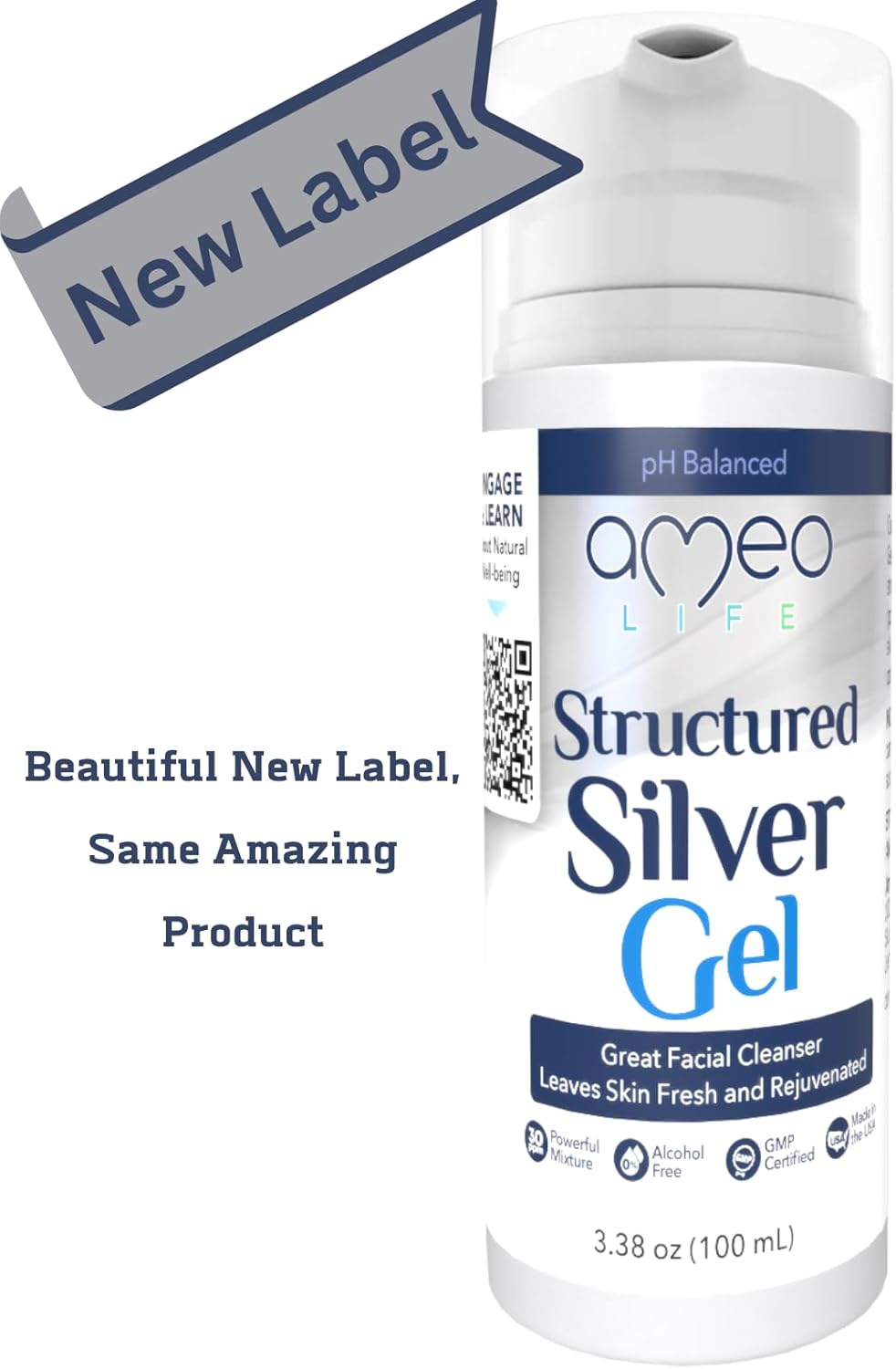 Ameo Life 35 ppm Colloidal Silver Gel - pH Balanced, Extra Strength Silver Gel for Skin Care, Cuts, Scrapes & Burns - 100ml
