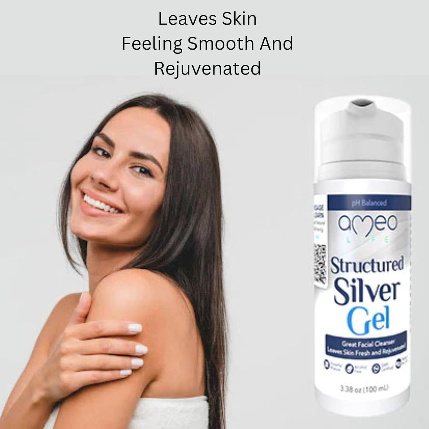 Ameo Life 35 ppm Colloidal Silver Gel - pH Balanced, Extra Strength Silver Gel for Skin Care, Cuts, Scrapes & Burns - 100ml