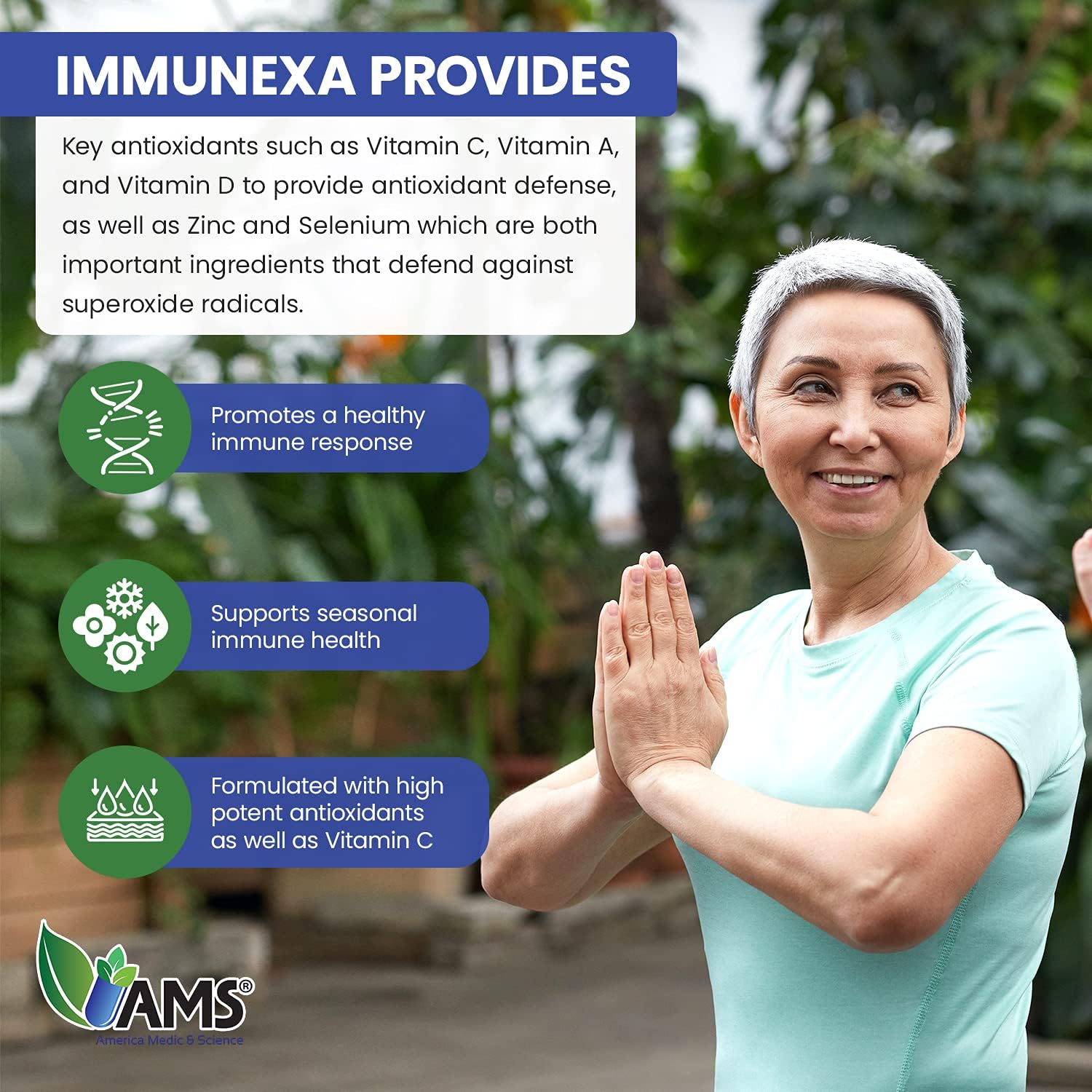 America Medic & Science Immunexa 7 in 1 Immune Support Booster Capsules - Vitamin A, C, D, Zinc, Echinacea, Elderberry | Adults Immunity Boosting Supplement - Natural, Non-GMO & Gluten-Free