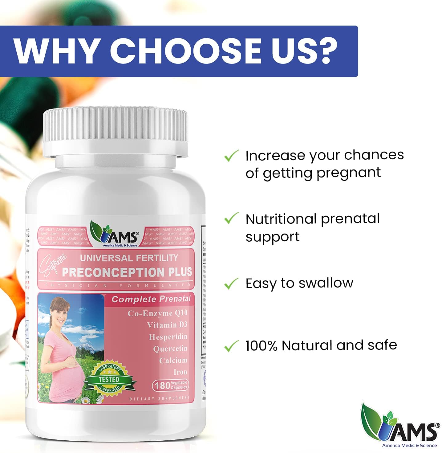 America Medic & Science OVA-Max Prenatal Vitamins & Preconception Plus Bundle - 300 Capsules