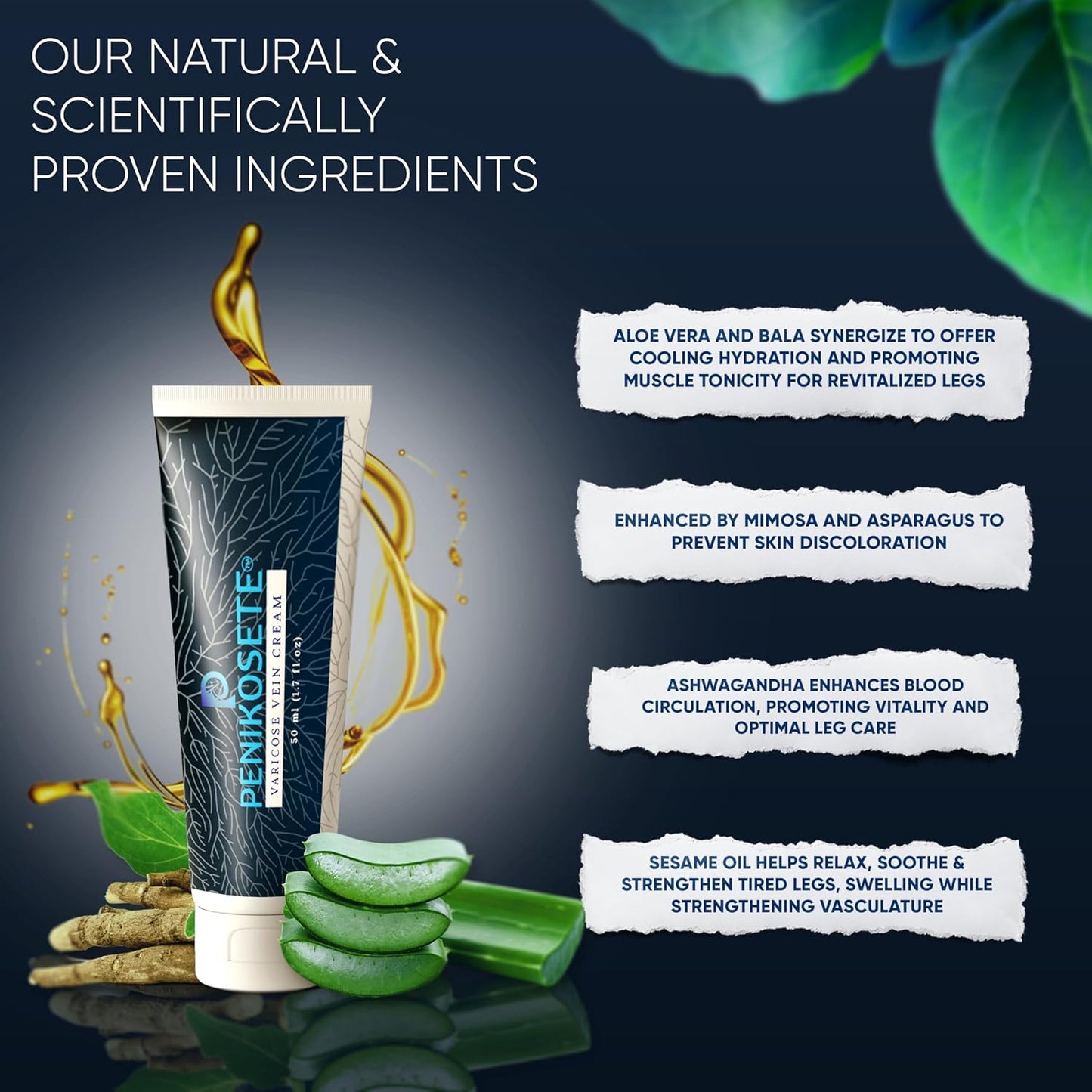 America's First Ashwagandha Cream and Ayurvedic Tablets Kit for Vein Care, Varicose Veins, and Circulation Boost