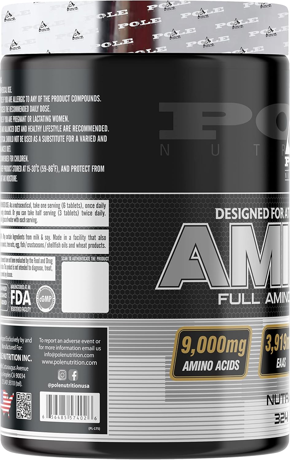 Amino 9 Complex for Athletes & Bodybuilders | Nutraceutical Supplement with 324 Tablets | Enhance Performance & Recovery