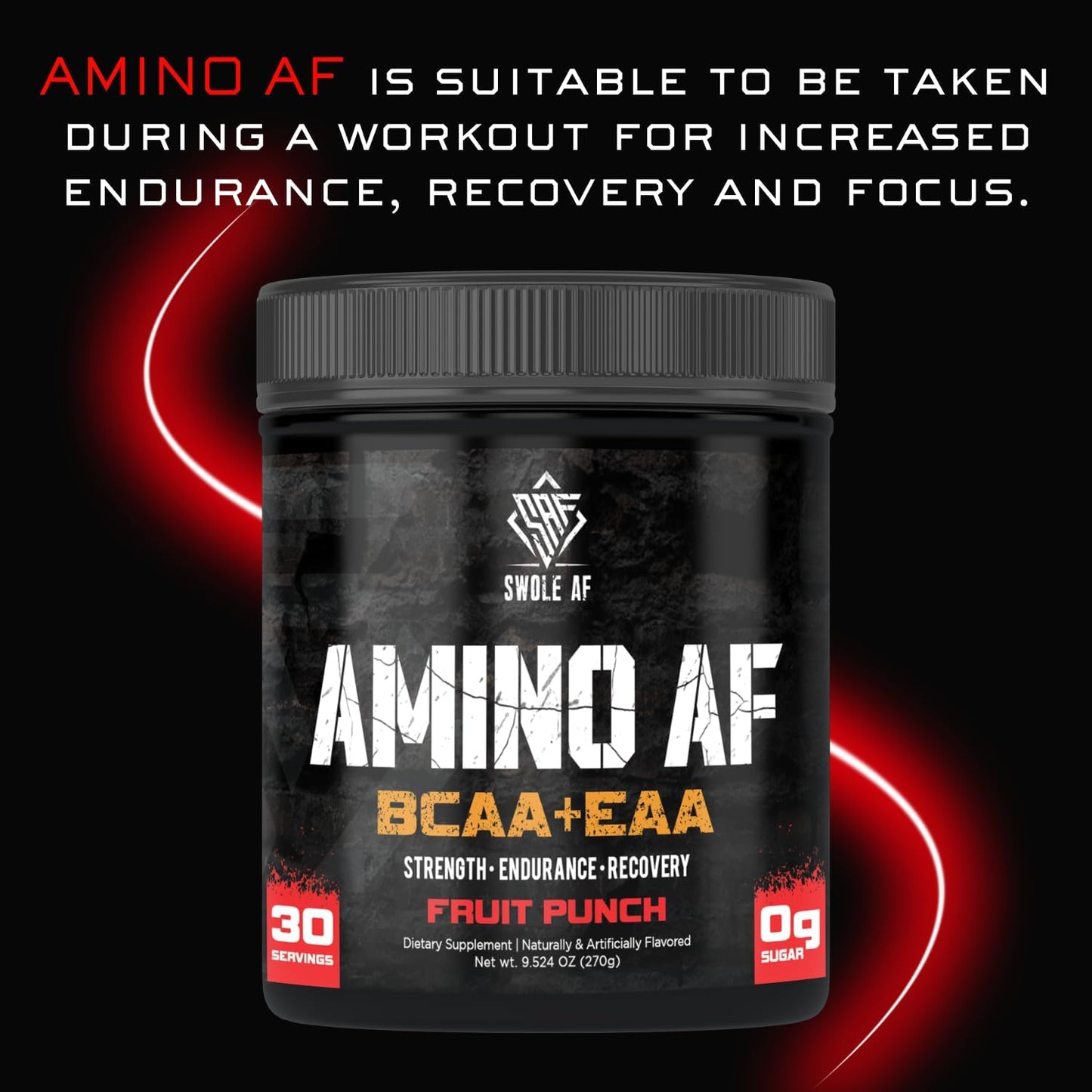 Amino AF BCAA + EAA Dietary Supplement for Muscle Gain, Endurance, and Recovery - Fruit Punch Flavor