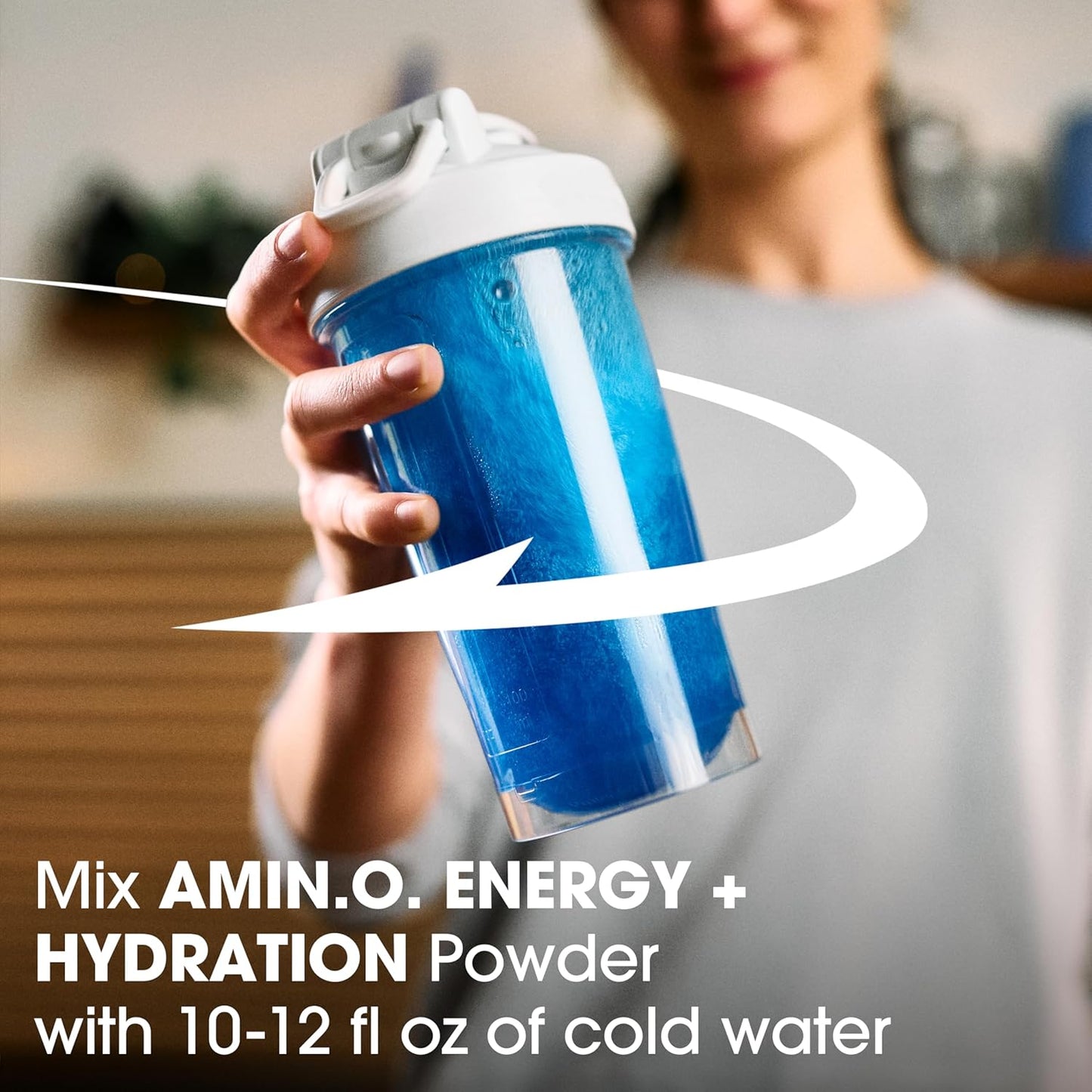 Amino Energy Powder Plus Hydration with BCAA, Electrolytes, Caffeine - Strawberry Burst, 30 Servings