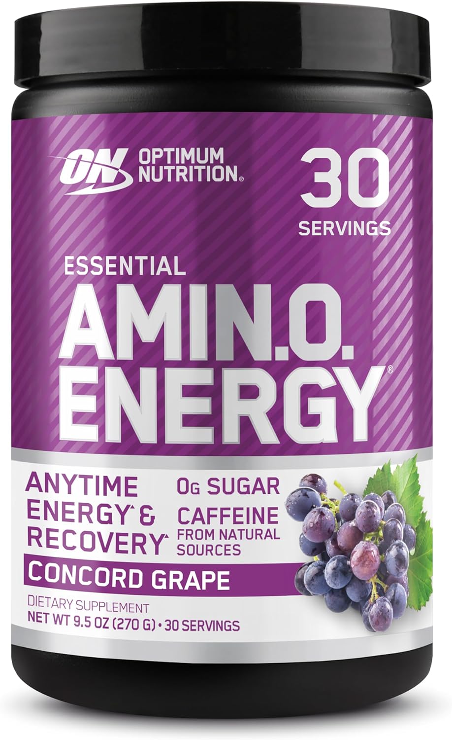 Amino Energy Pre Workout Powder with Green Tea, BCAA, Amino Acids, Green Coffee Extract - Keto Friendly Energy Drink, Concord Grape, 30 Servings