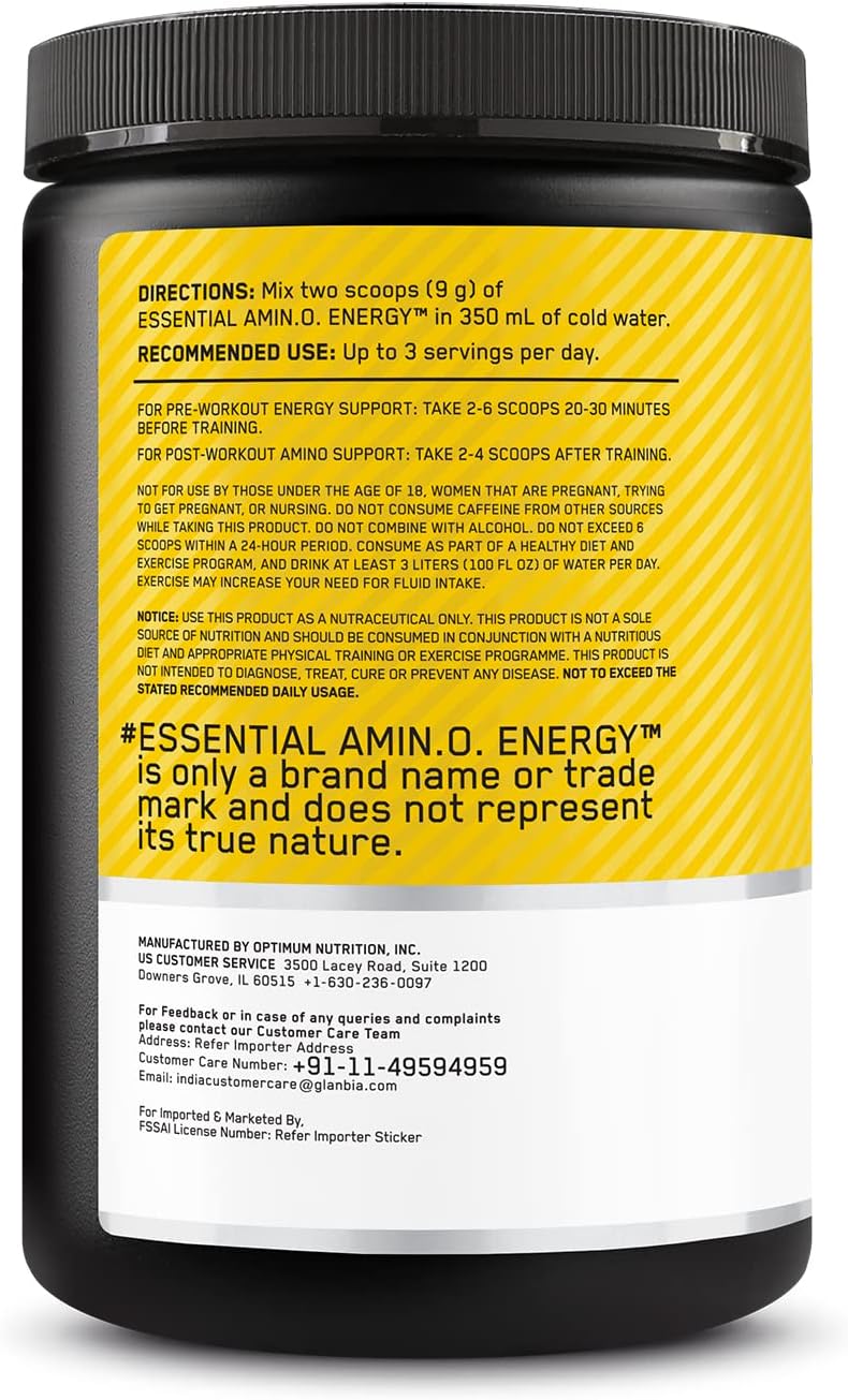 Amino Energy Pre Workout Powder with Green Tea, BCAA, Amino Acids - Pineapple Flavor, Keto Friendly - 30 Servings