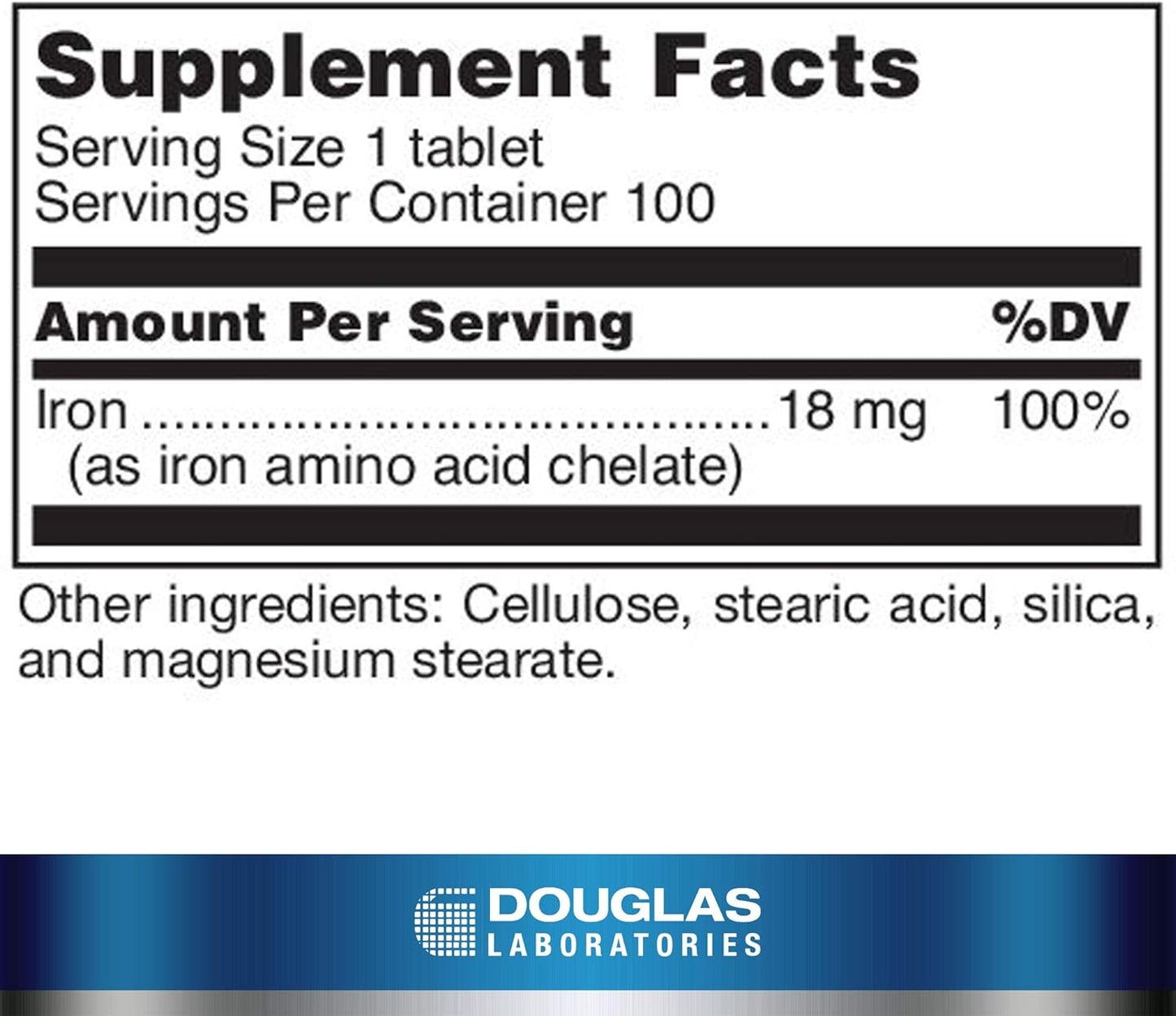 Amino-Iron by Douglas Laboratories | Iron Supplement with Superior Absorption | 100 Tablets