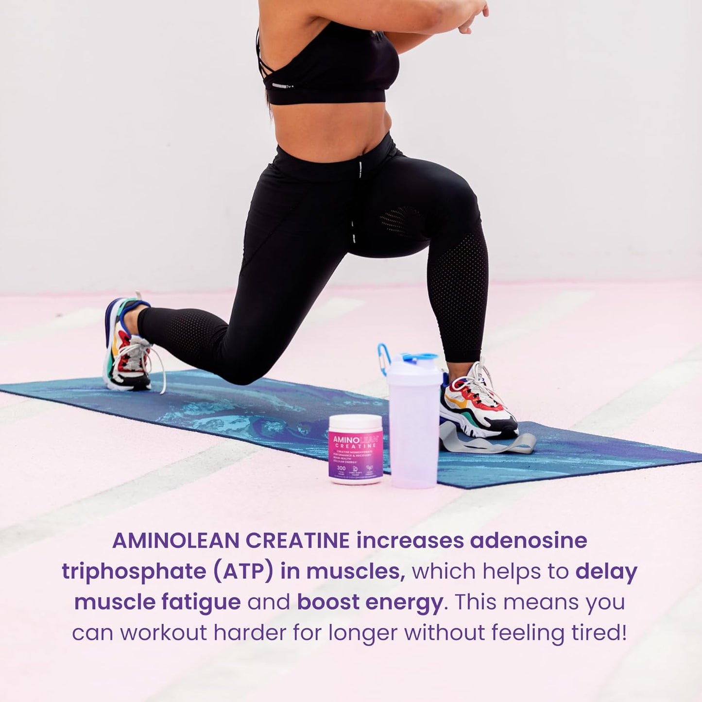 AminoLean Creatine Monohydrate Powder - Pure Micronized Supplement for Strength and Recovery - 300g