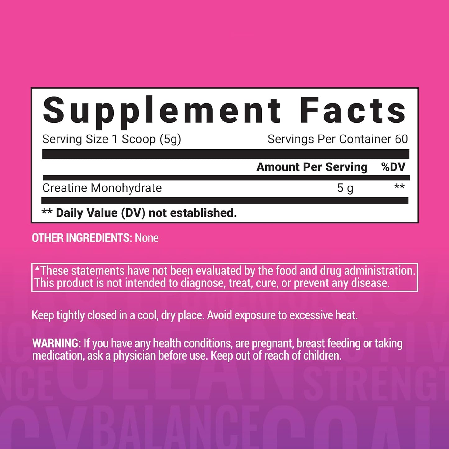 AminoLean Creatine Monohydrate Powder - Pure Micronized Supplement for Strength and Recovery - 300g