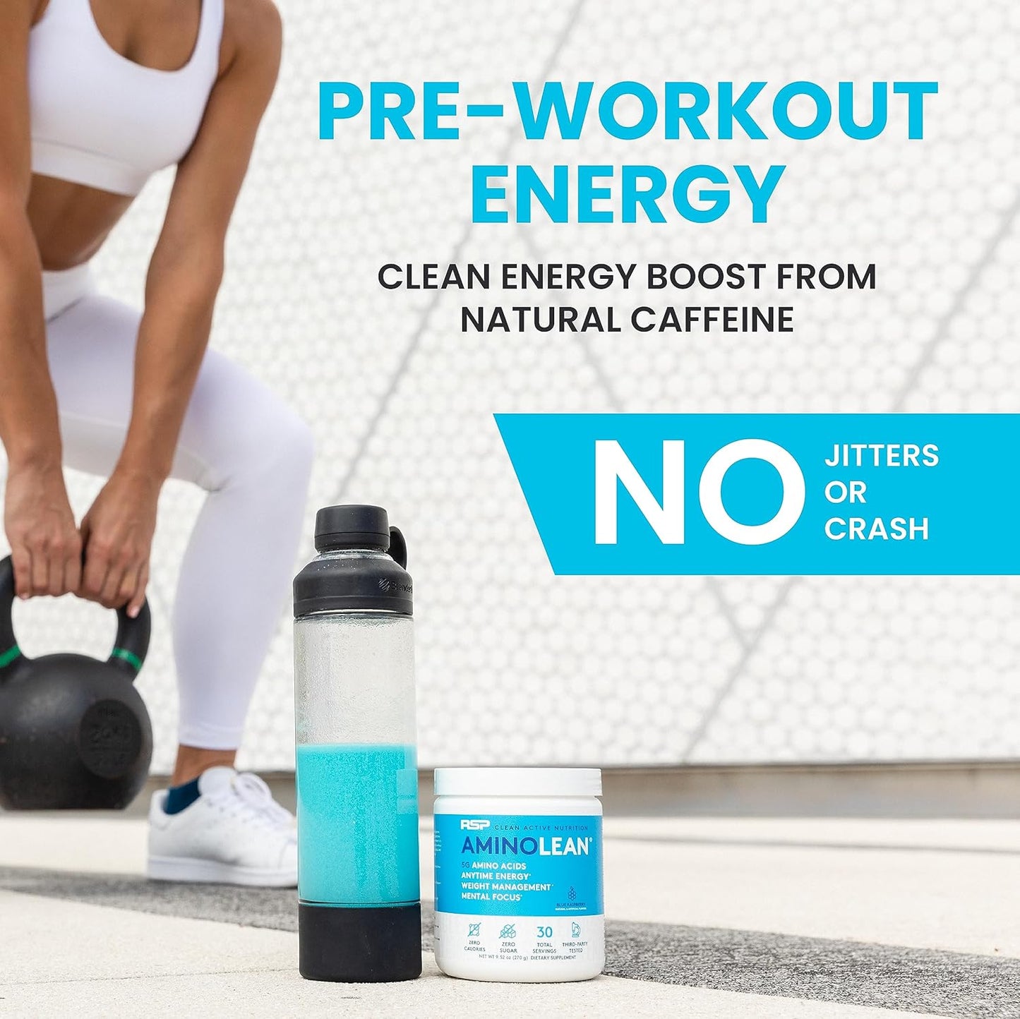 AminoLean Pre Workout Powder for Energy & Weight Management - Vegan BCAA Amino Acids, Natural Caffeine - Preworkout Boost for Men & Women - Pink Lemonade, 30 Servings
