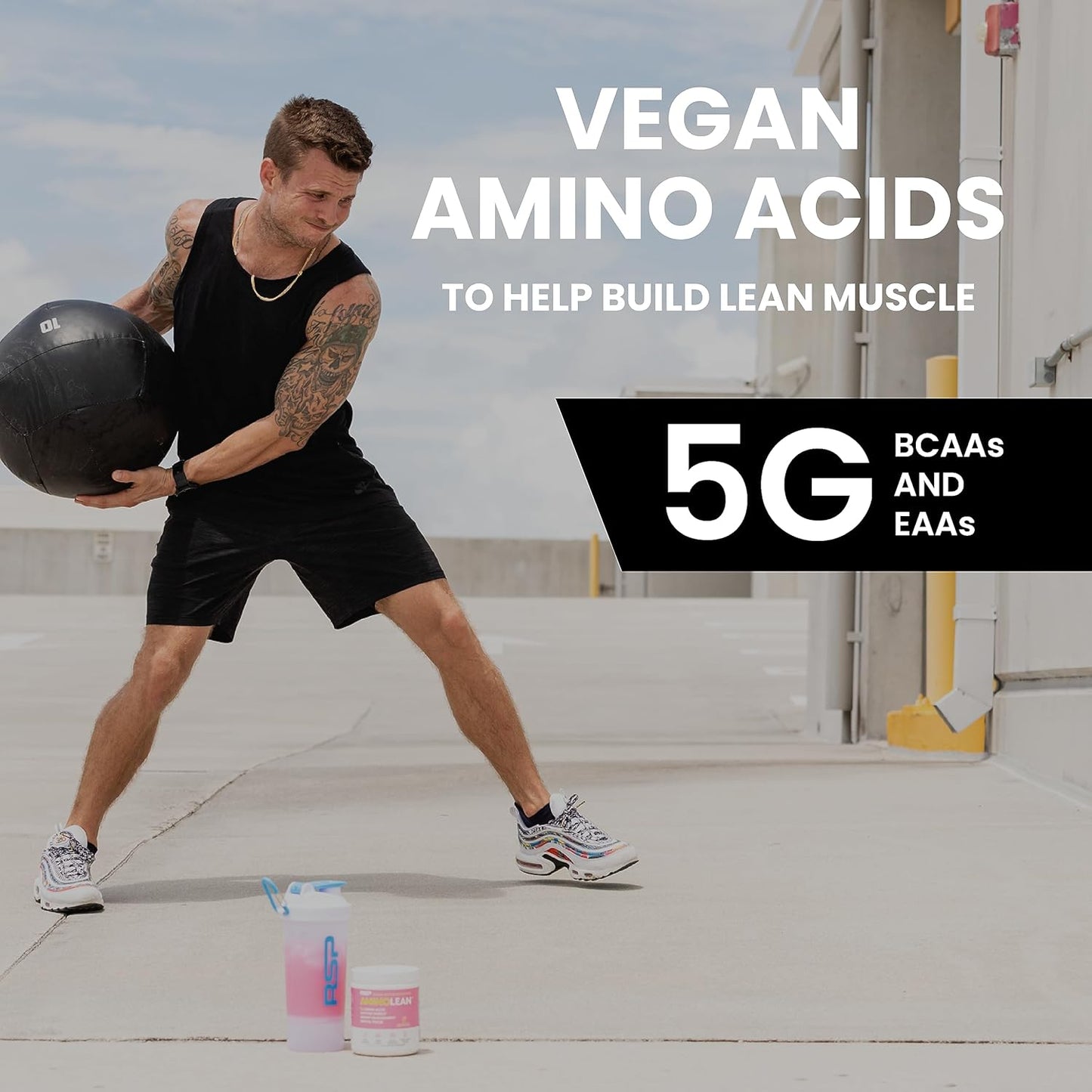 AminoLean Pre Workout Powder for Energy & Weight Management - Vegan BCAA Amino Acids, Natural Caffeine - Preworkout Boost for Men & Women - Pink Lemonade, 30 Servings