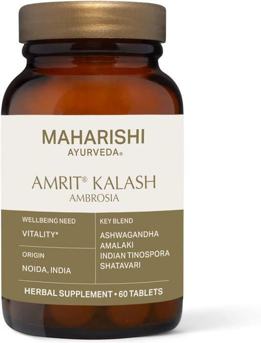 Amrit Kalash Ambrosia Herbal Supplement | Natural Antioxidant for Brain & Immunity Health | Proven Chemotoxicity Support