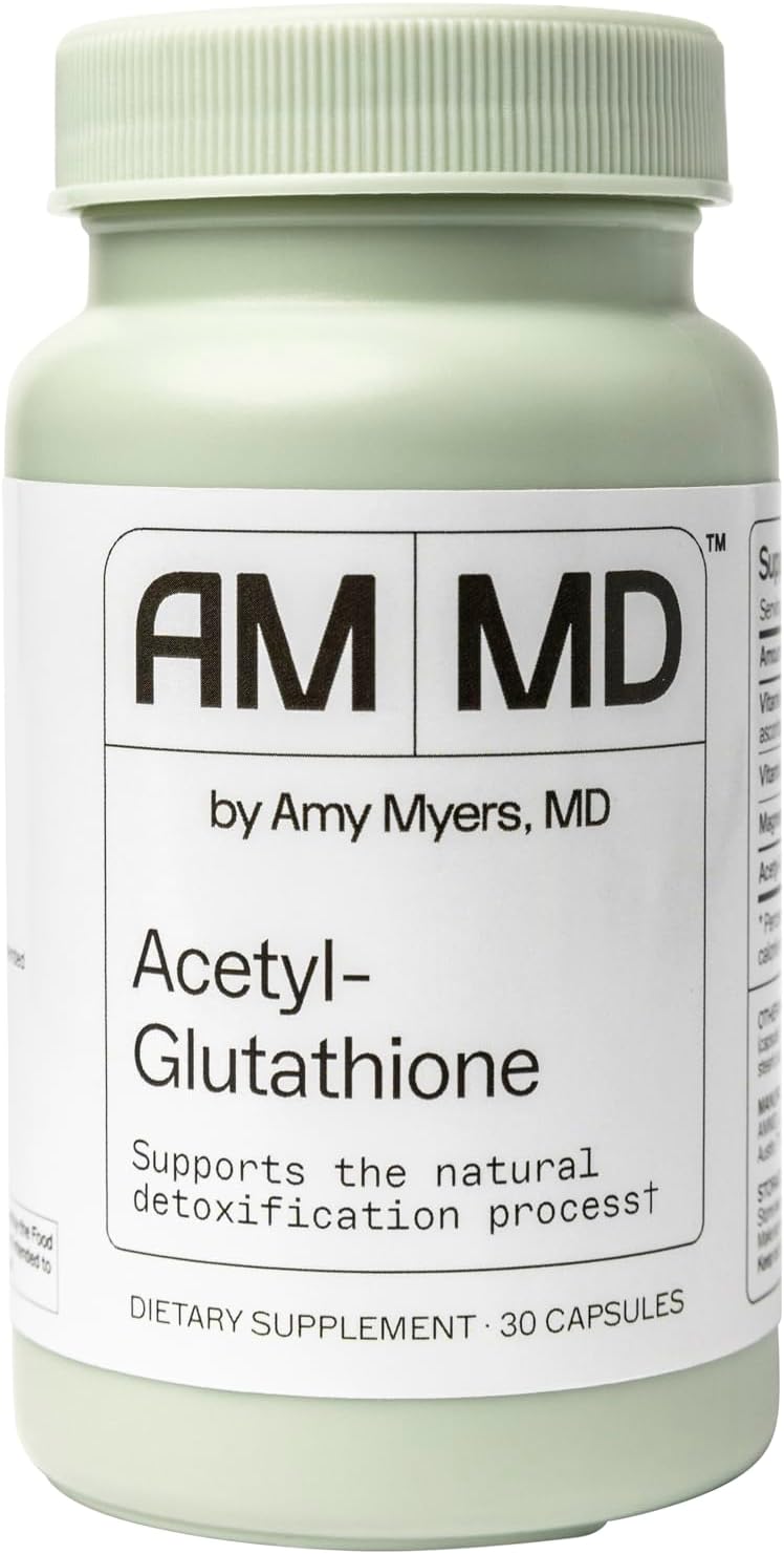 Amy Myers MD Acetyl-Glutathione Capsules - Immune System Support Supplement with Antioxidant Formula, Vitamin C, and Magnesium - 30 Servings
