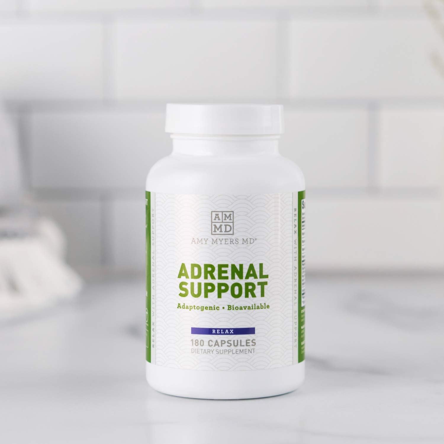 Amy Myers MD Adrenal Support Capsules - Natural Formula for Adrenal Fatigue, Cortisol & Stress Relief - Ashwagandha, Rhodiola Rosea, Vitamin C, B6 - 180 Count