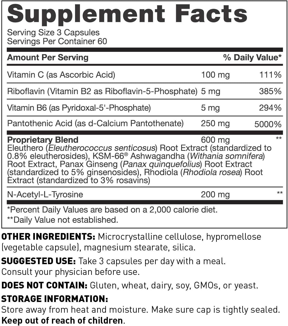 Amy Myers MD Adrenal Support Capsules - Natural Formula for Adrenal Fatigue, Cortisol & Stress Relief - Ashwagandha, Rhodiola Rosea, Vitamin C, B6 - 180 Count