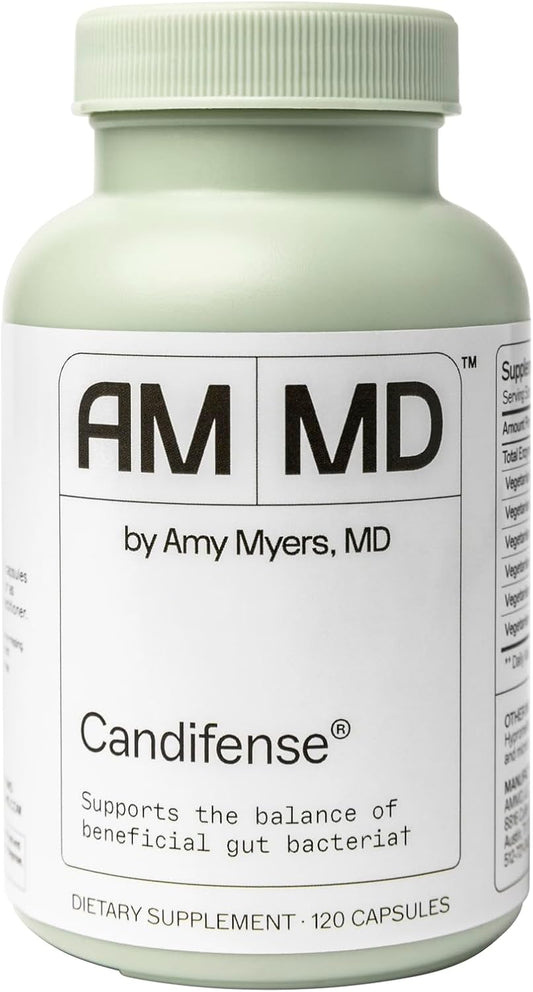 Amy Myers MD Candifense Candida Cleanse - Plant Based Enzymes for Digestion & Gut Health - 120 Capsules