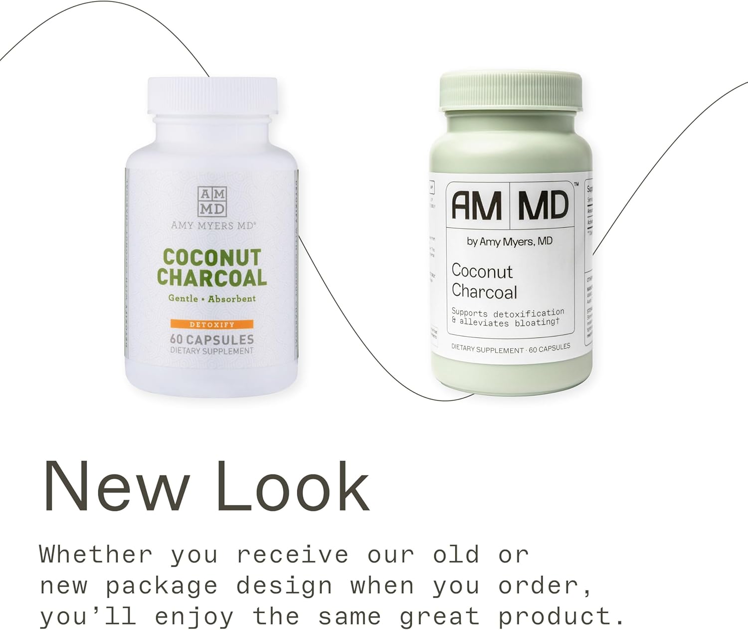 Amy Myers MD Coconut Charcoal Capsules - Natural Gas Relief & Toxin Support Supplement (60 Capsules)