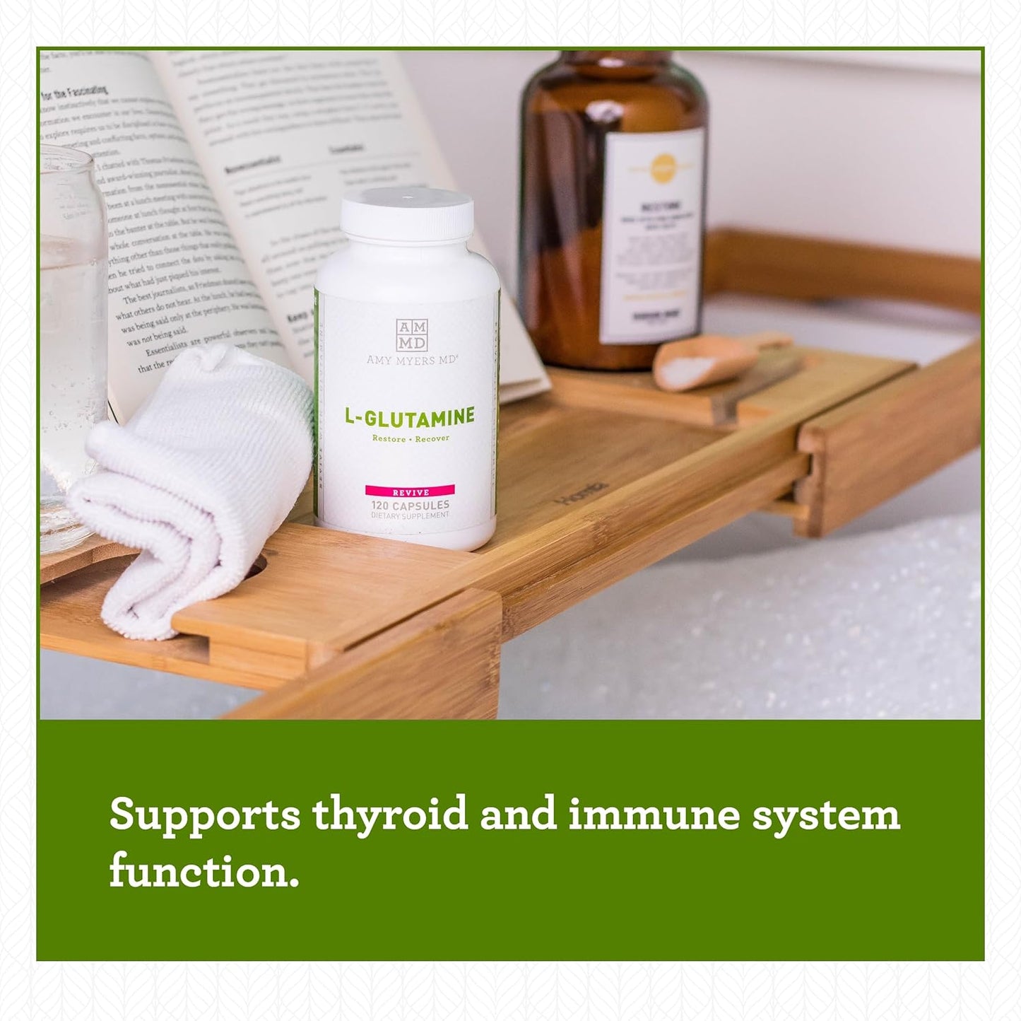 Amy Myers MD L Glutamine Capsules 1700mg for Sugar Cravings, Muscle Repair, Gut Health - Amino Acid for Leaky Gut, Digestion - Immune & Thyroid Support