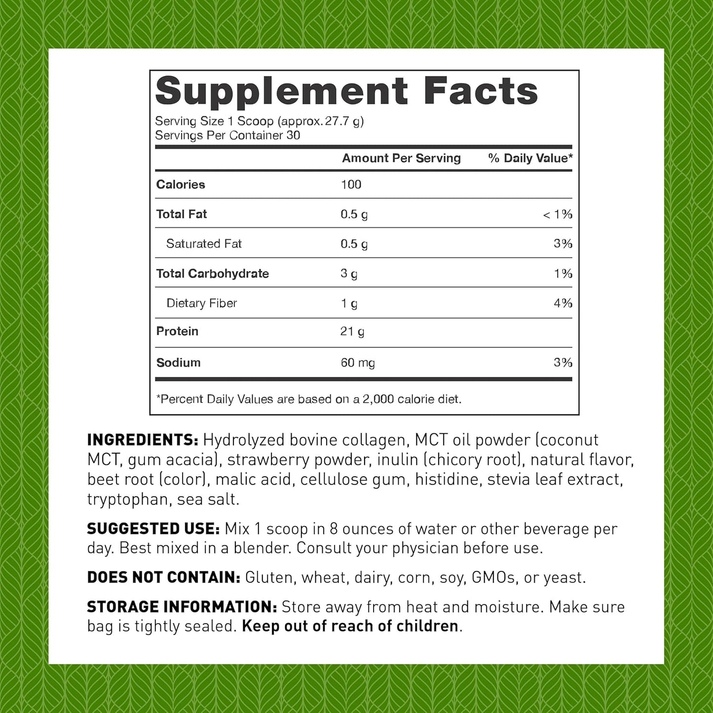 Amy Myers MD Pure Paleo Protein Powder - Strawberries & Cream Flavor - Grass Fed, Pasture Raised, Hormone & GMO Free - Ideal for Keto and Paleo - 29.31 oz